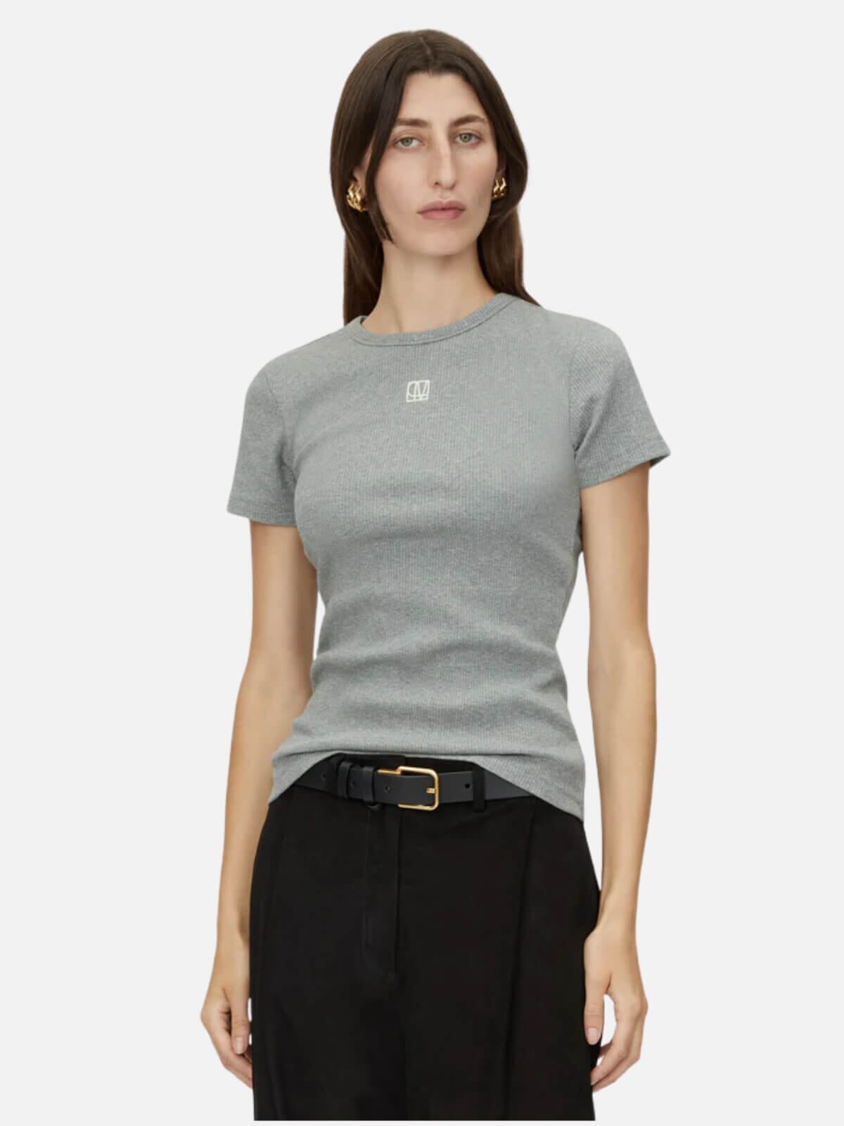Nora Fitted Tee - Grey Marle Tops Camilla and Marc 