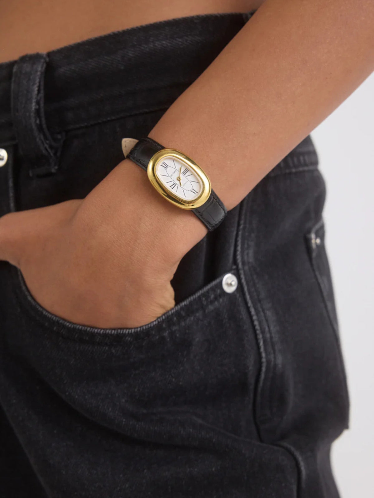 Bridgette Watch - White Black Croc