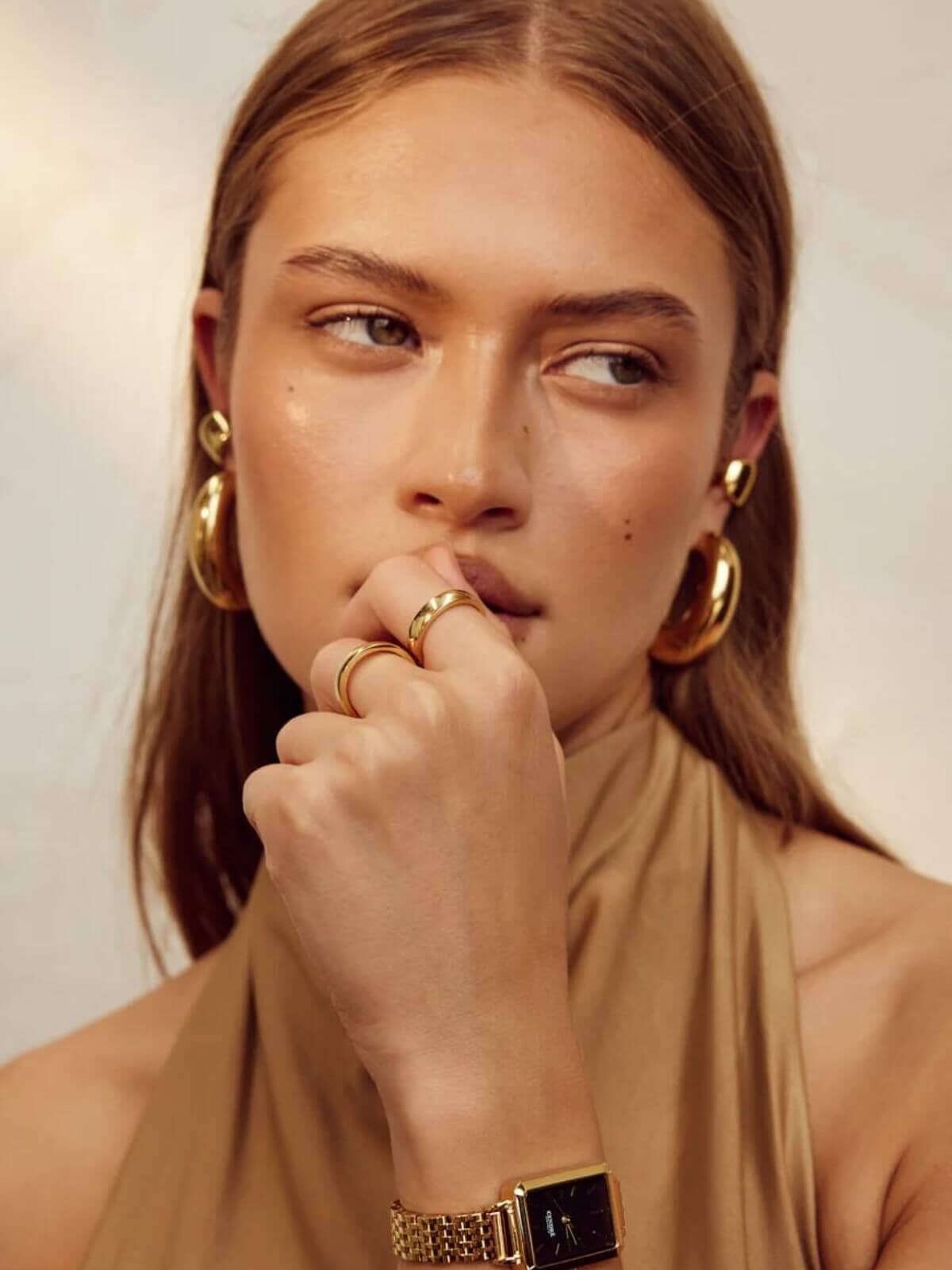 Cendre | Kiki Hoop Earrings - Gold | Perlu