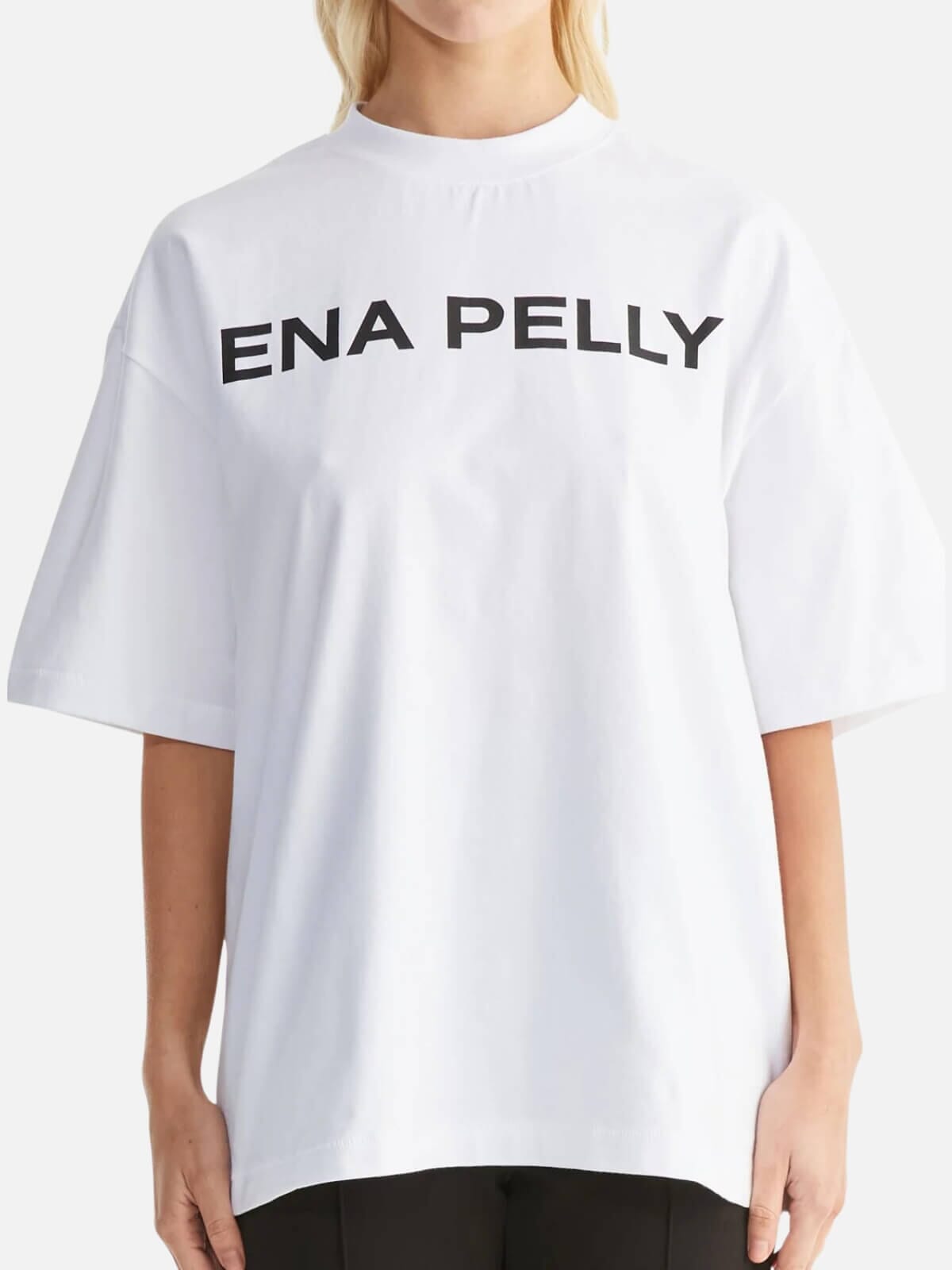 Chloe Oversized Tee Core Logo - White Tops Ena Pelly 