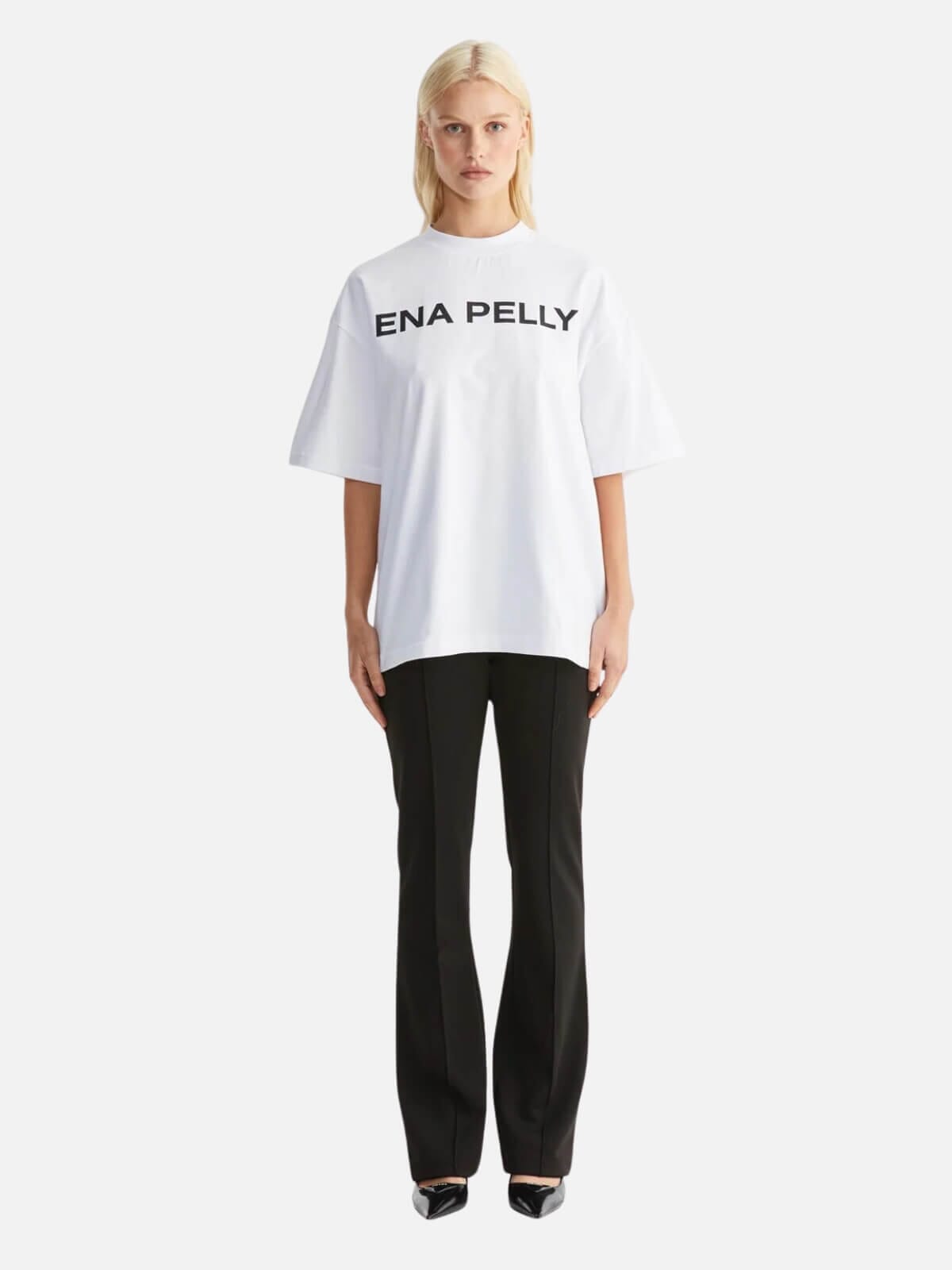 Ena Pelly | Chloe Oversized Tee Core Logo - White | Perlu