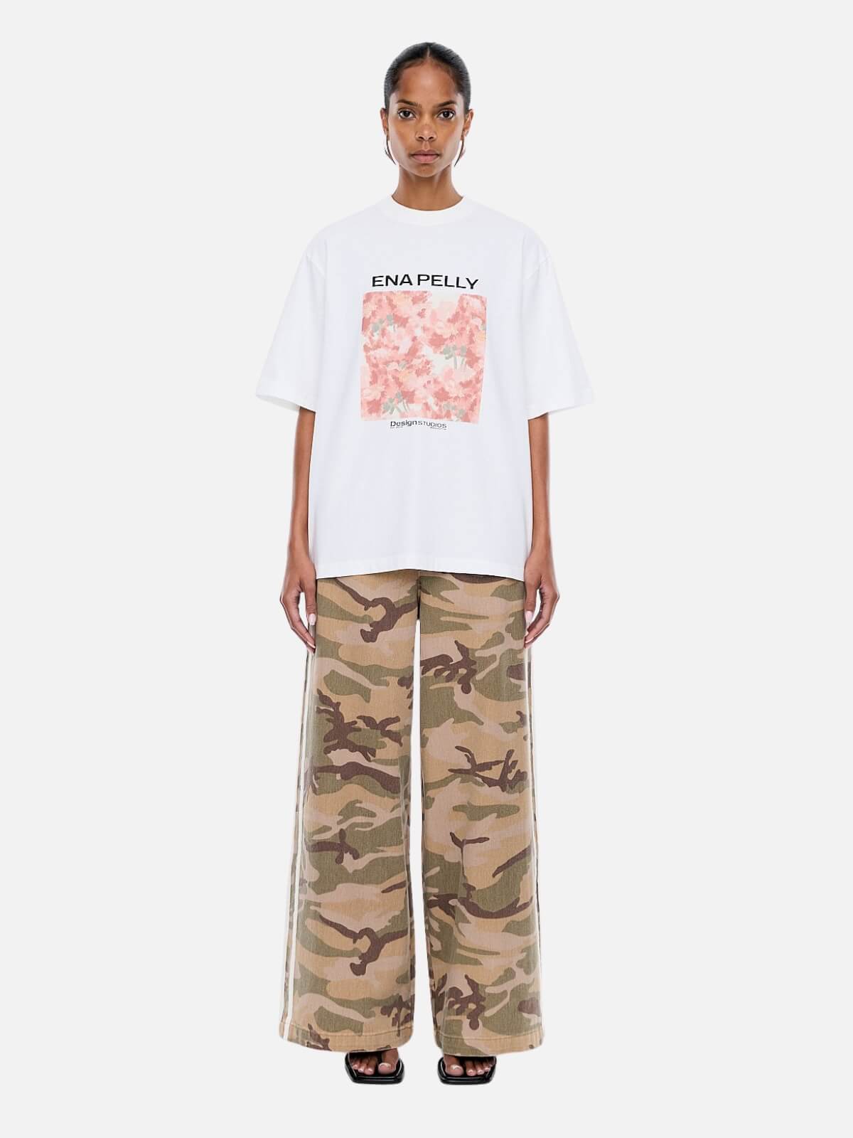 Coral Floral Tee - Vintage White