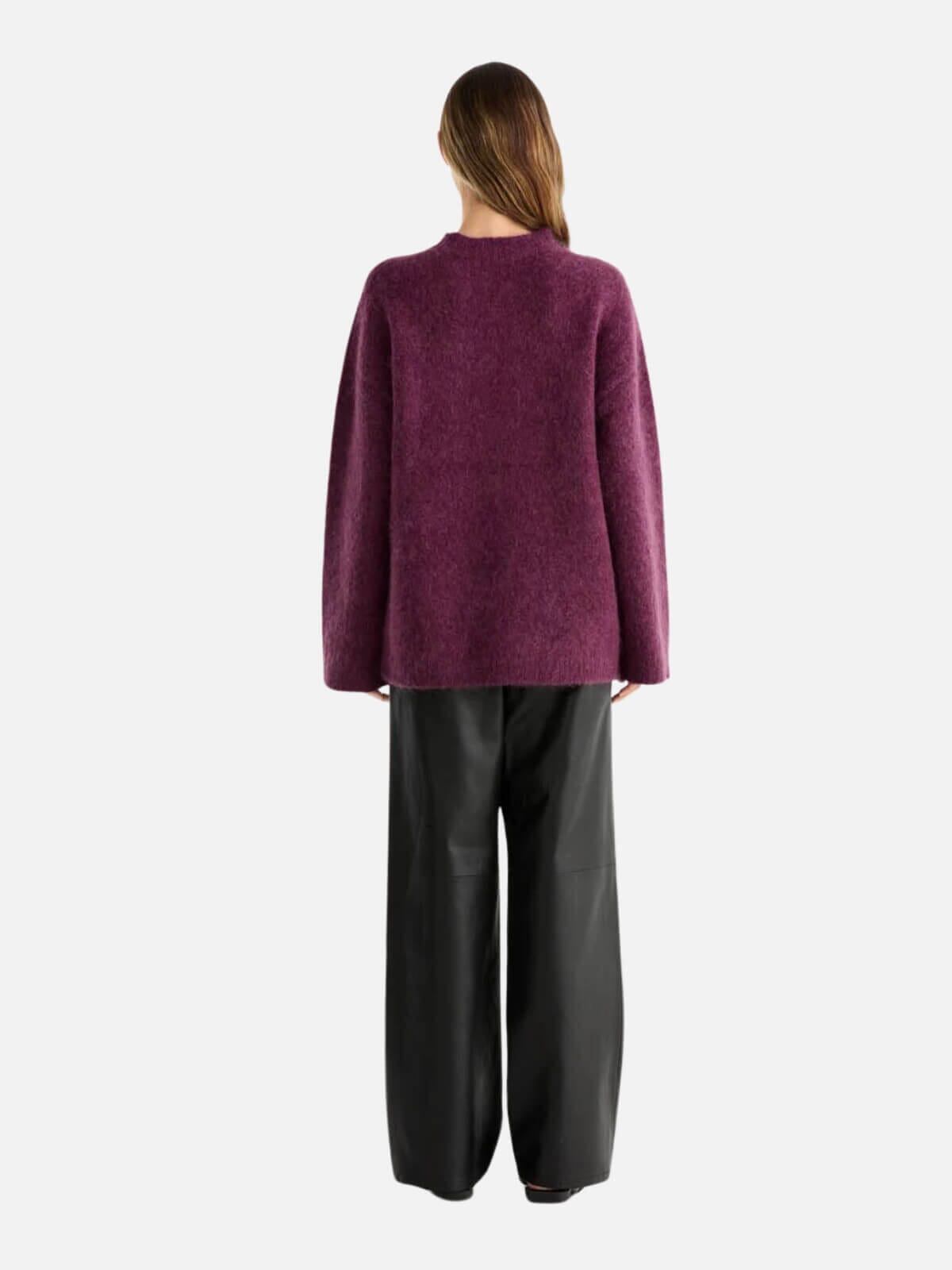 Ena Pelly | Elle Mohair Blend Knit - Plum | Perlu