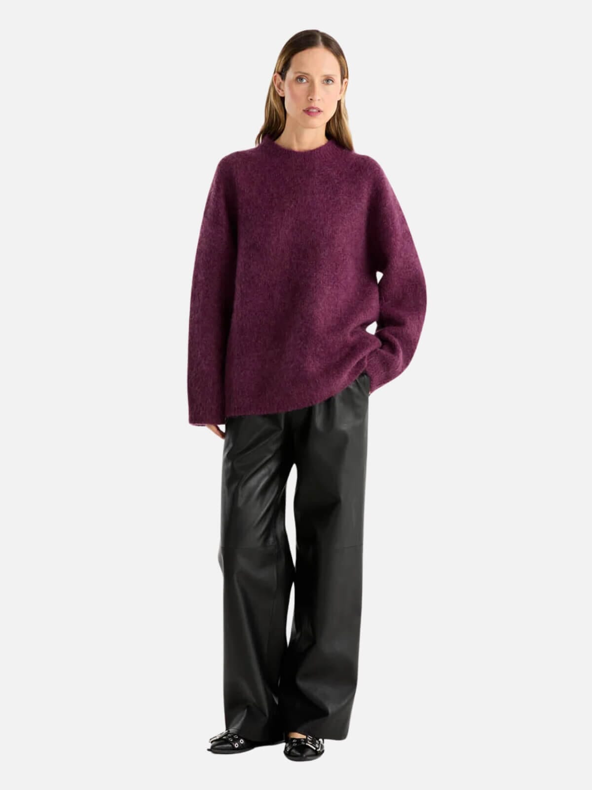 Ena Pelly | Elle Mohair Blend Knit - Plum | Perlu