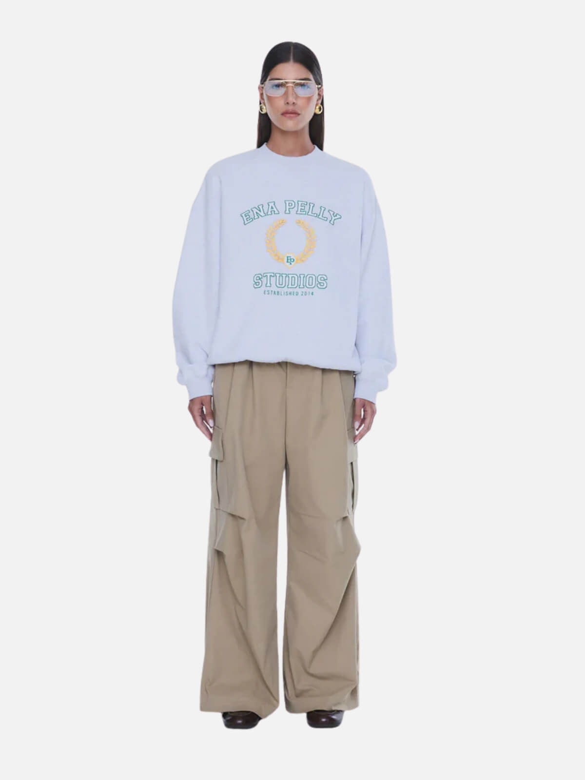 Mila Oversized Sweater - White Marle