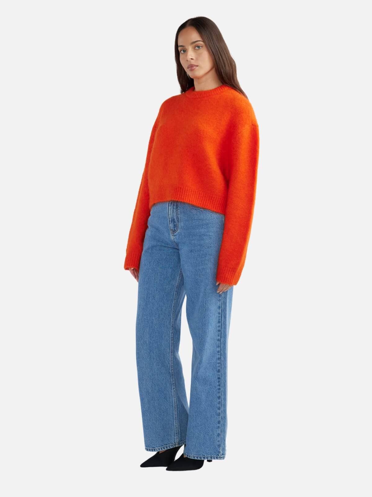 Nella Mohair Blend Knit - Tangerine Jumpers & Knitwear Ena Pelly 