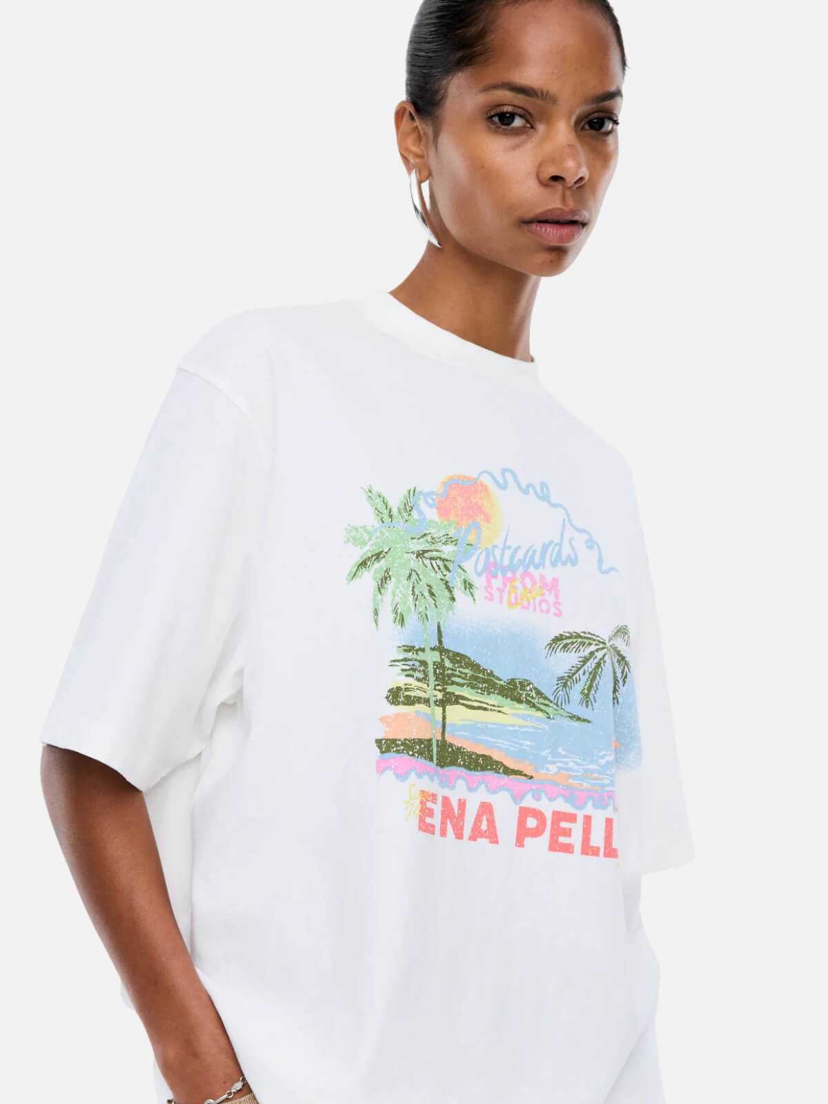Riviera Watercolour Tee - Vintage White