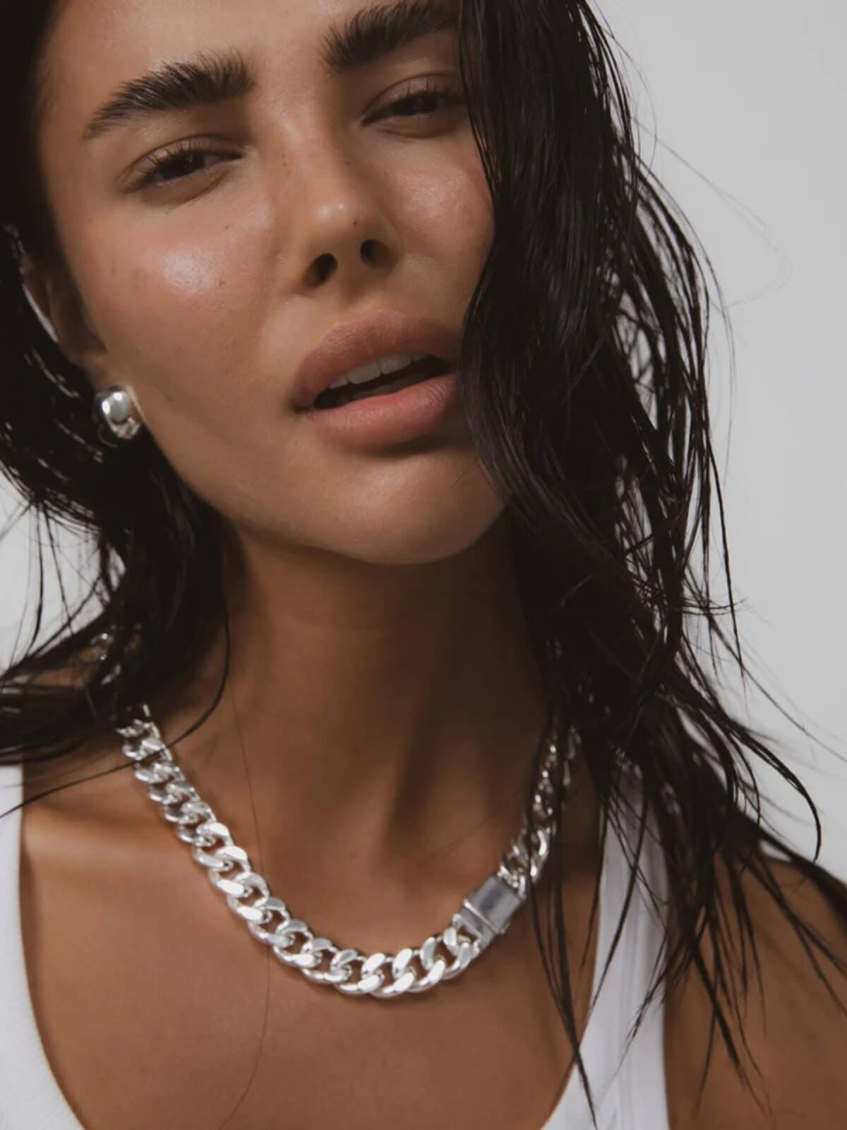 F+H | Attitude Statement Curb Chain: Brass + Sterling Silver | Perlu