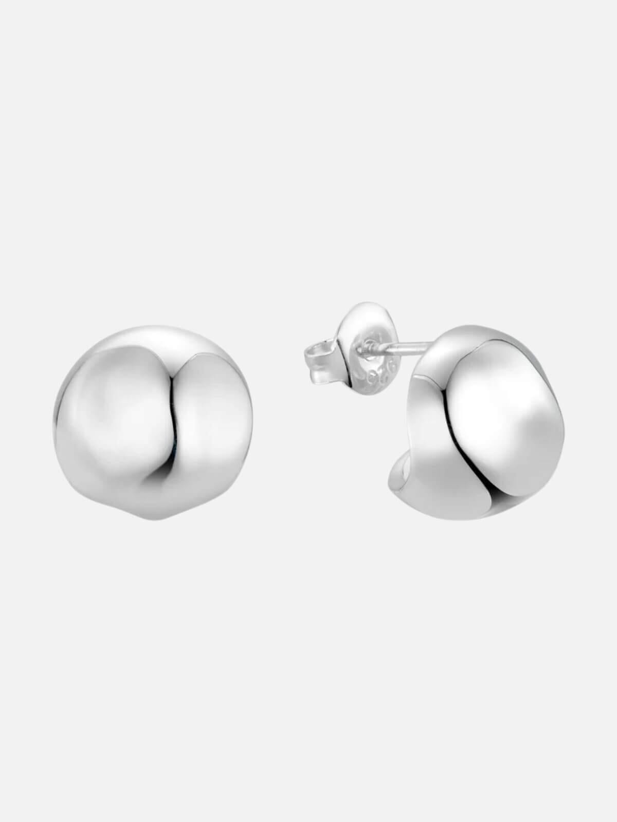 F+H | Hammered Ball Huggies: Sterling Silver | Perlu