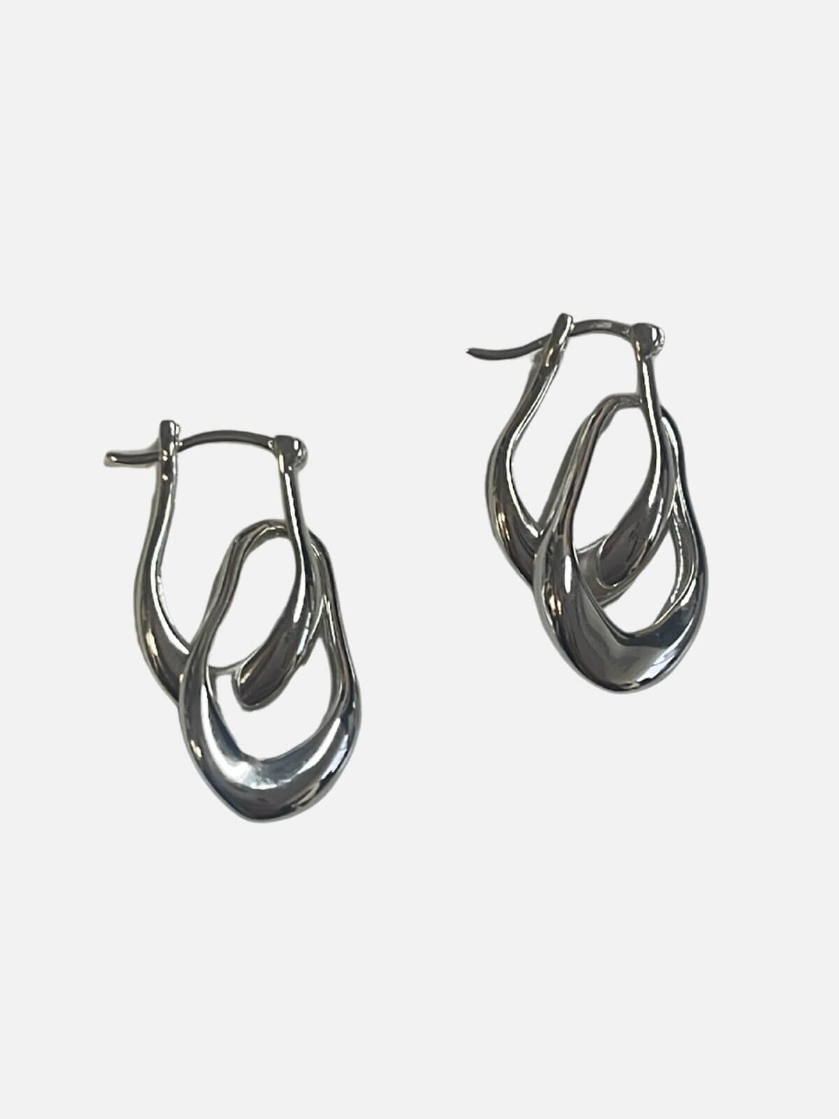F+H | Mini Organic Link Earrings: Sterling Silver | Perlu