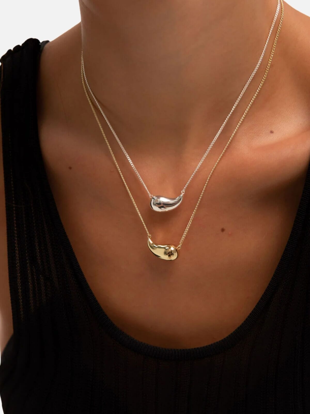 Raindrop Necklace: Brass + 18K Gold Plating Earrings F+H Jewellery 