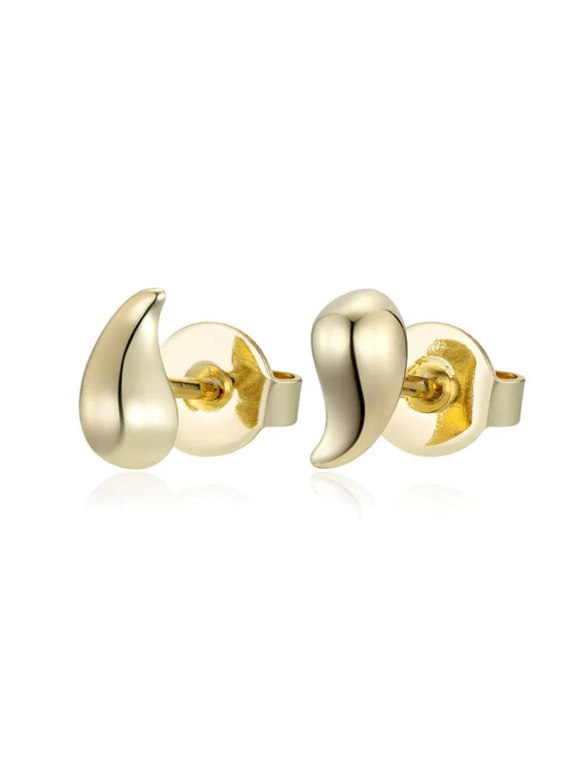 F + H | Teardrop Studs Earrings  -  Brass + 18K Gold Plating | Perlu