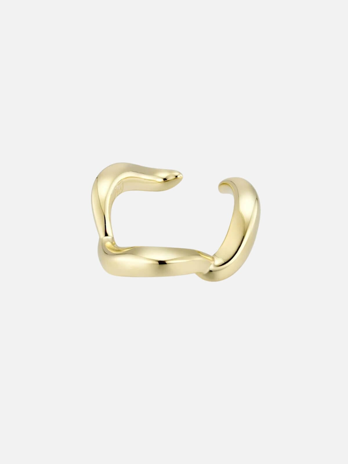 F+H | Wave Ear Cuff: Brass + 18K Gold | Perlu