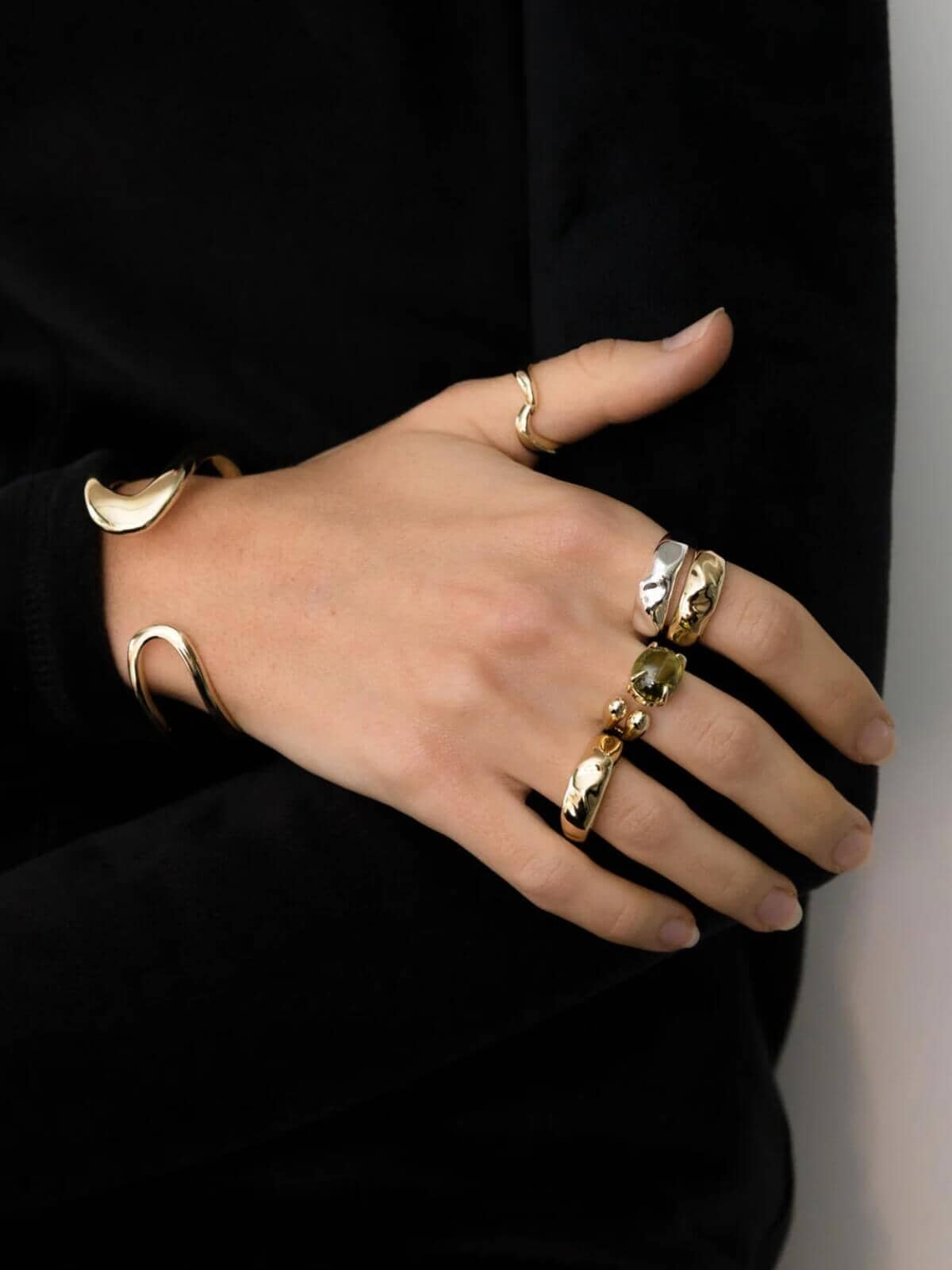 Wonky Hammered Ring: Brass + 18K Gold Plating Rings F+H Jewellery 