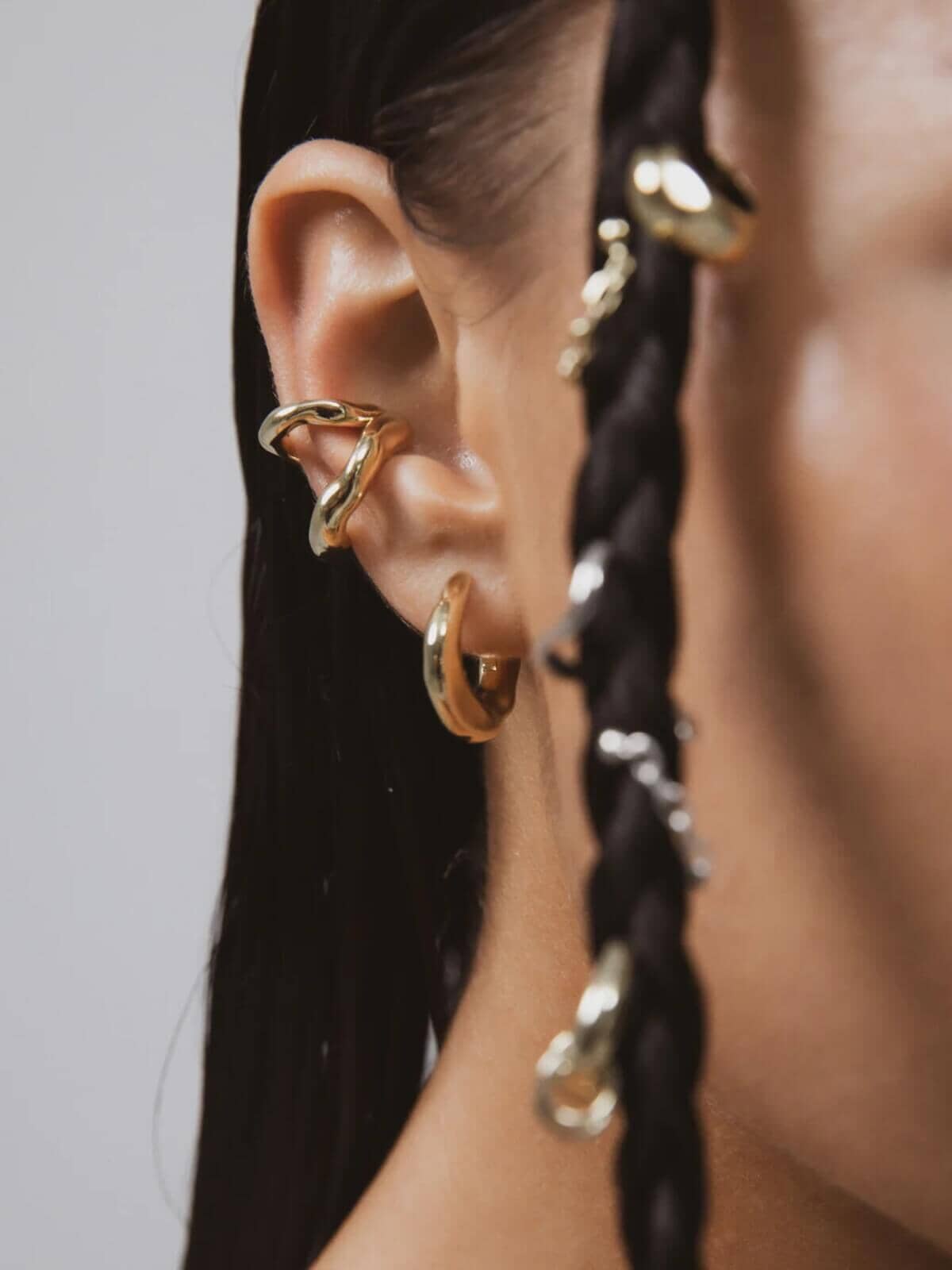 F+H | Wonky Hoop Earrings: Brass + 18k Gold Plating | Perlu