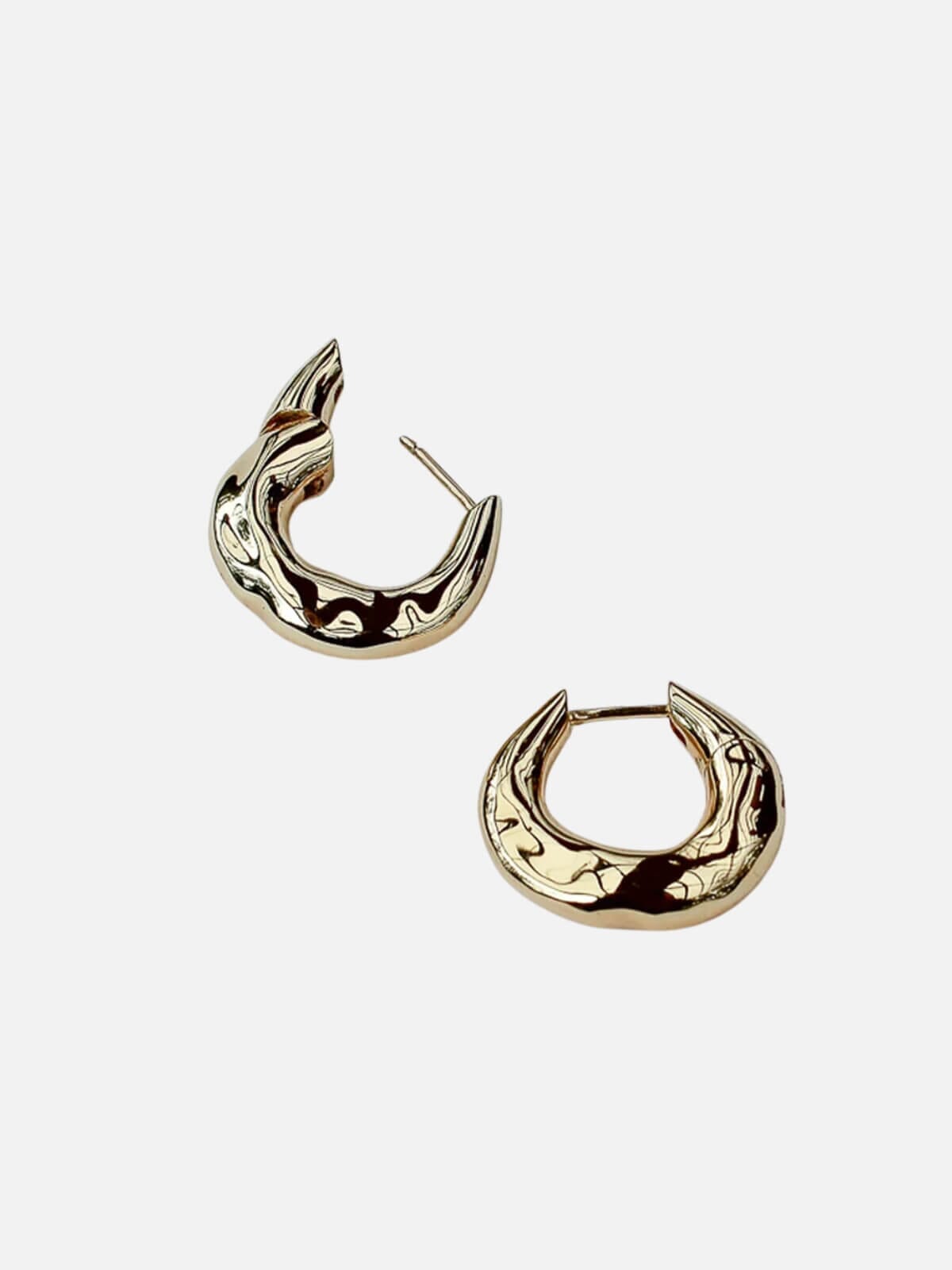 Wonky Hoop Earrings: Brass + 18k Gold Plating Earrings F+H Jewellery 