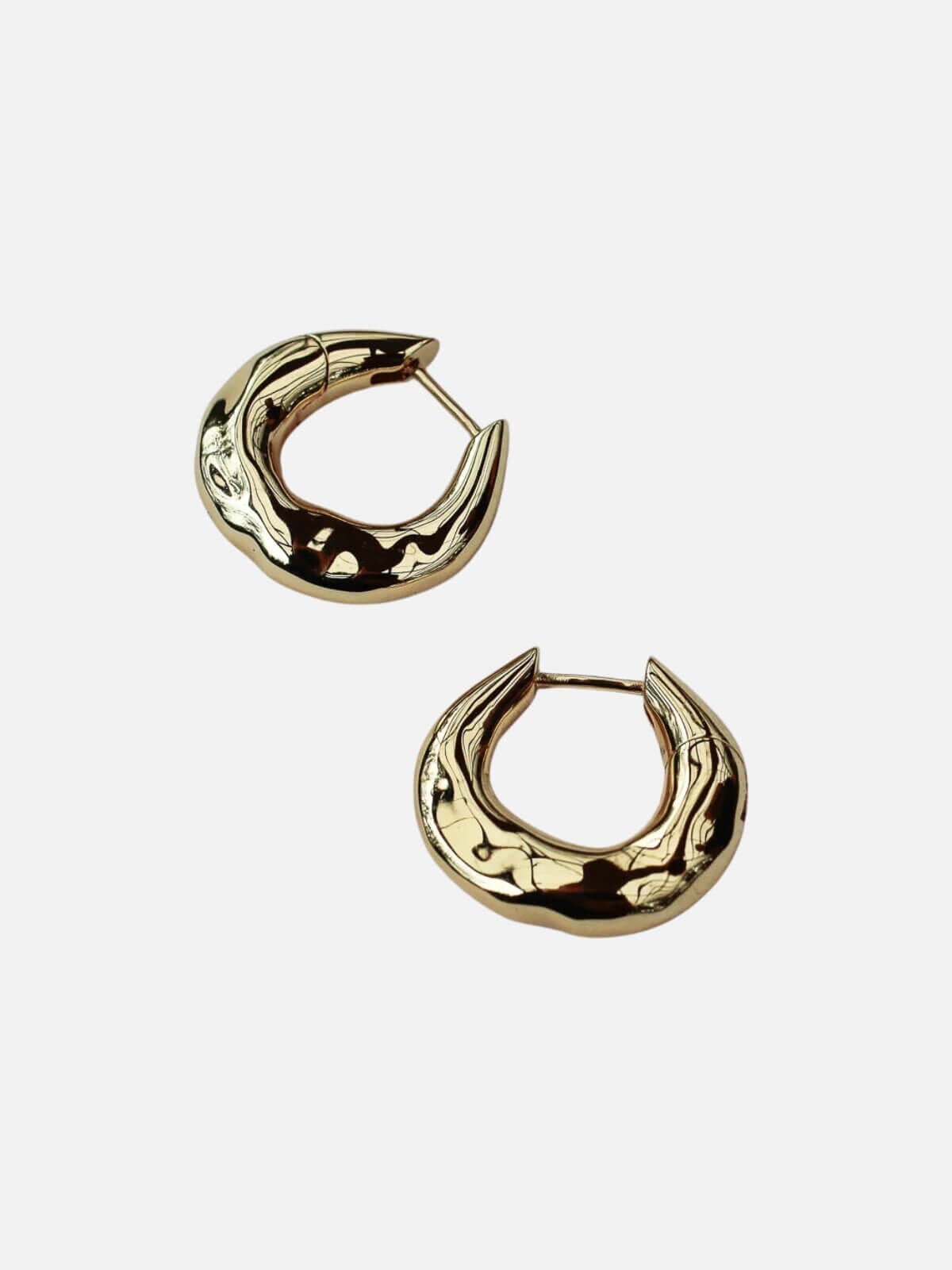 F+H | Wonky Hoop Earrings: Brass + 18k Gold Plating | Perlu