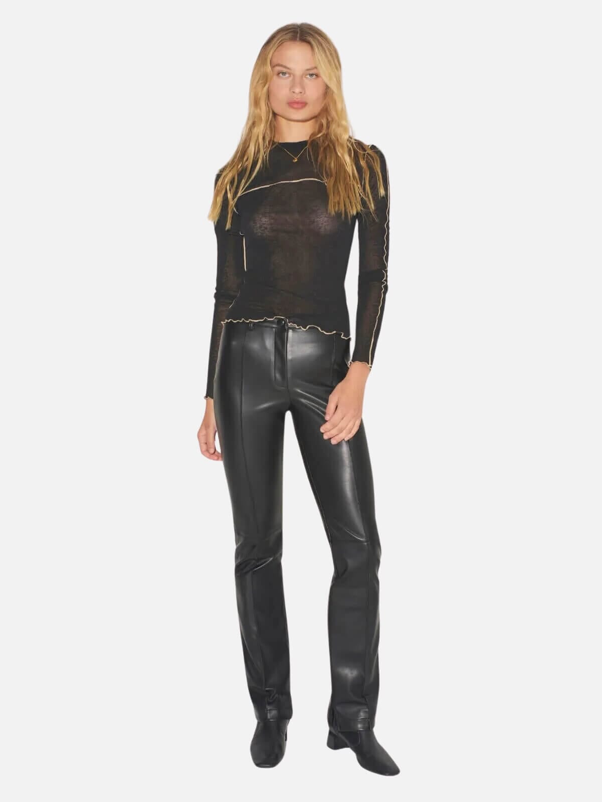 Hansen & Gretel | Pam Fitted Leather Pant - Black | Perlu
