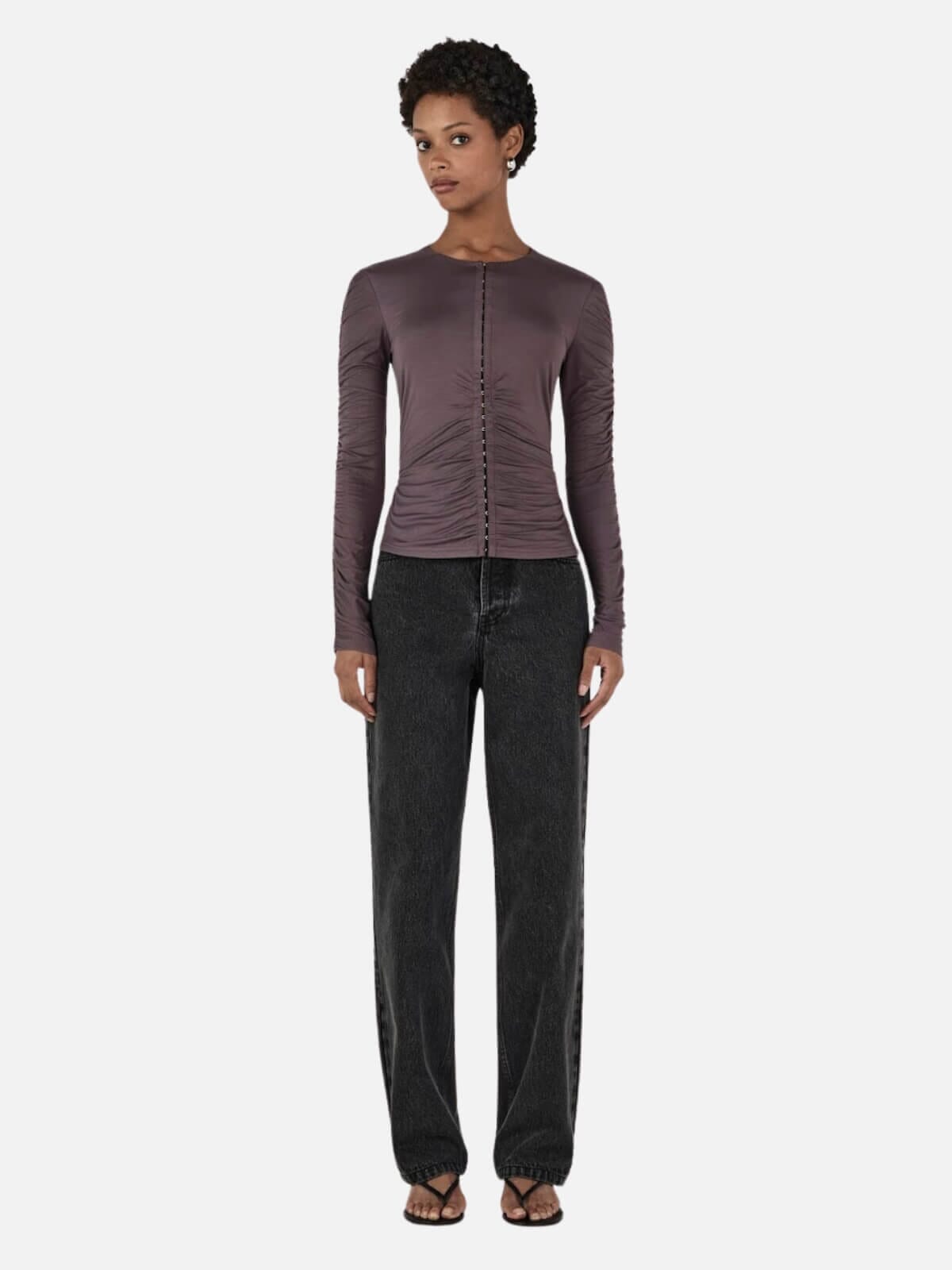 Pernille Ruched Top - Cognac Tops Hansen and Gretel 