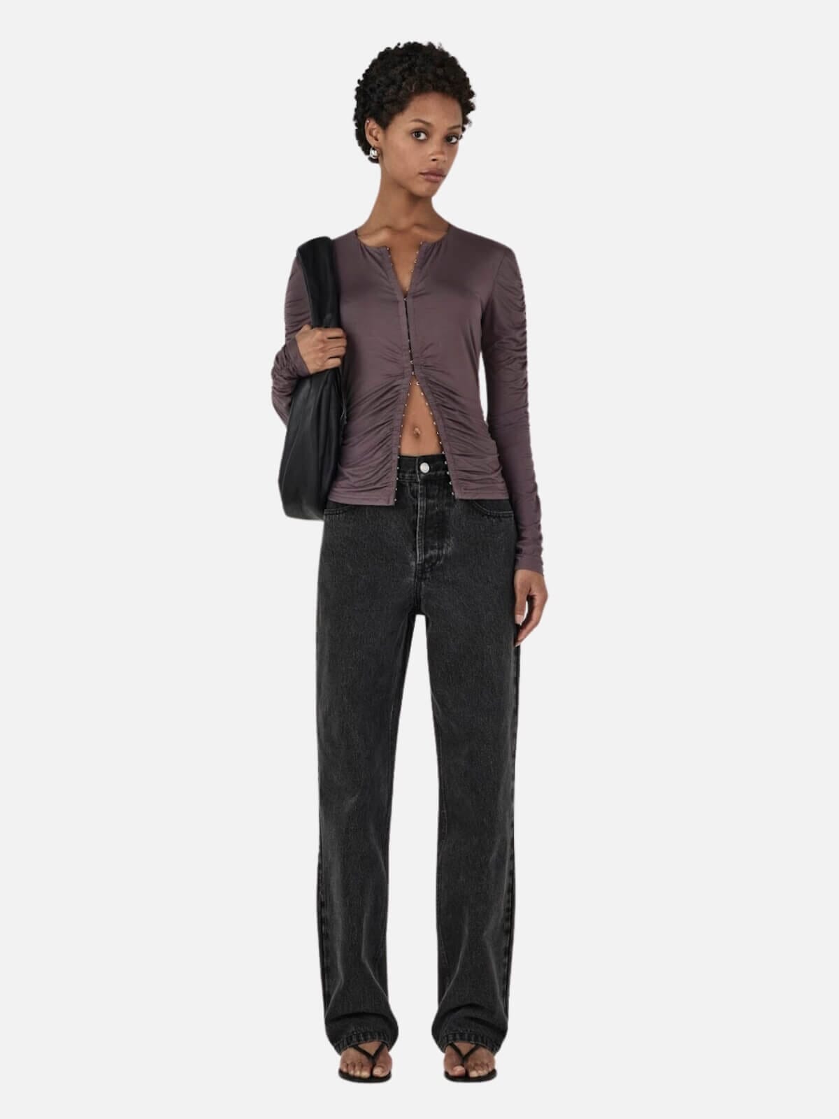 Pernille Ruched Top - Cognac Tops Hansen and Gretel 