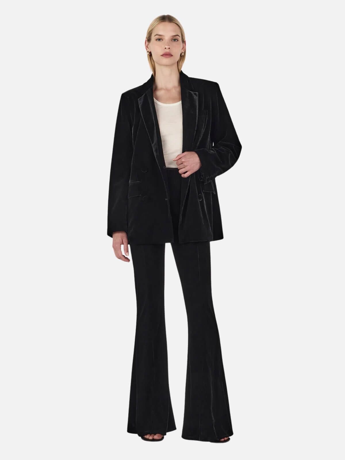Reagan Velvet Flares - Black Pants Hansen and Gretel 