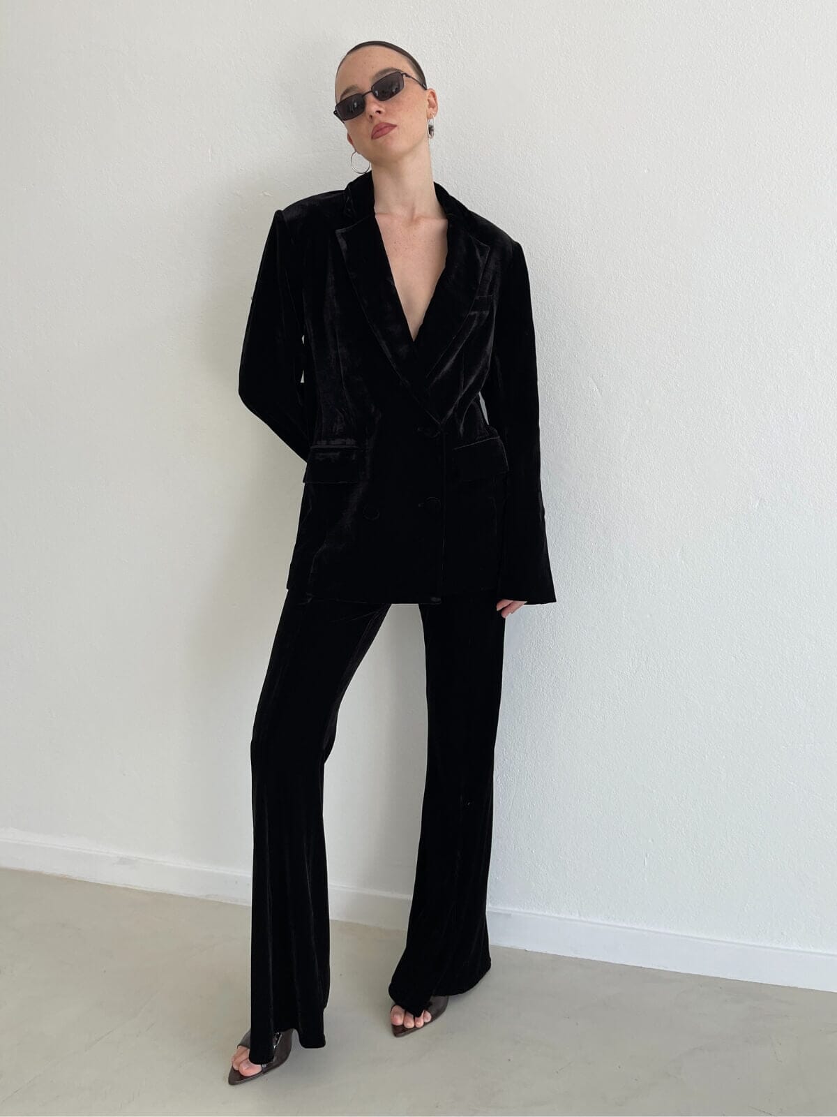 Reagan Velvet Flares - Black Pants Hansen and Gretel 