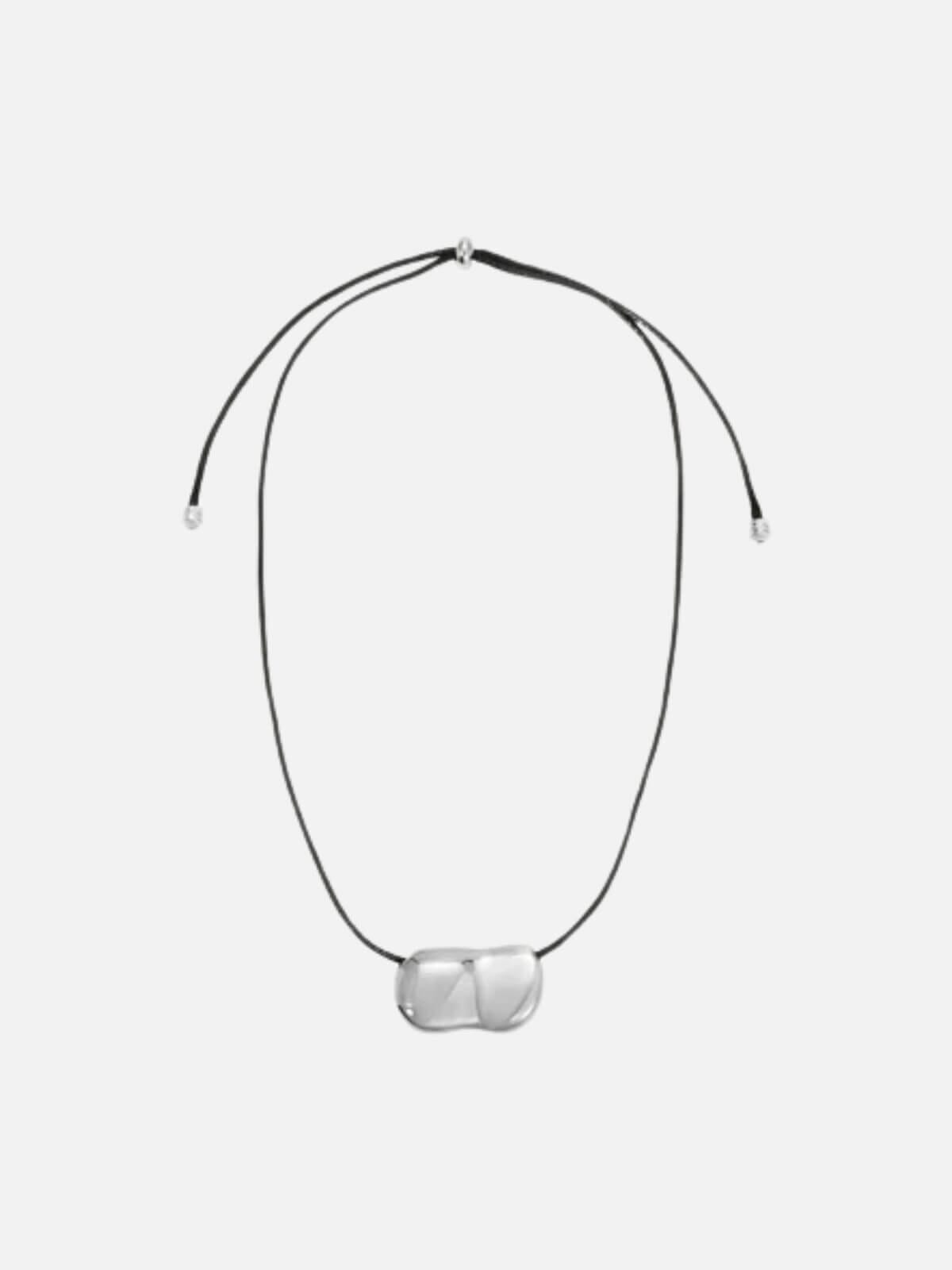 Pebble Necklace - Silver/Black Necklaces Heaven Mayhem 