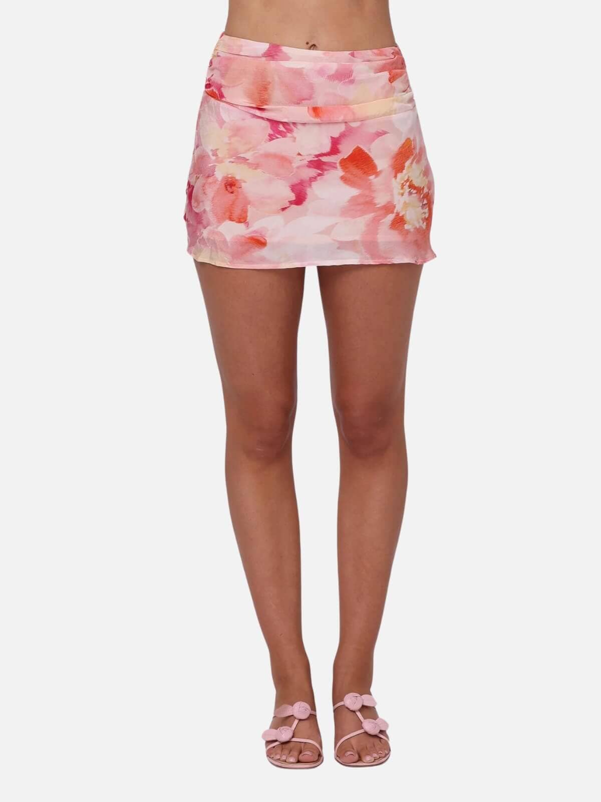 Isabelle Quinn | Lucia Mini Skirt - Dahlia Floral | Perlu