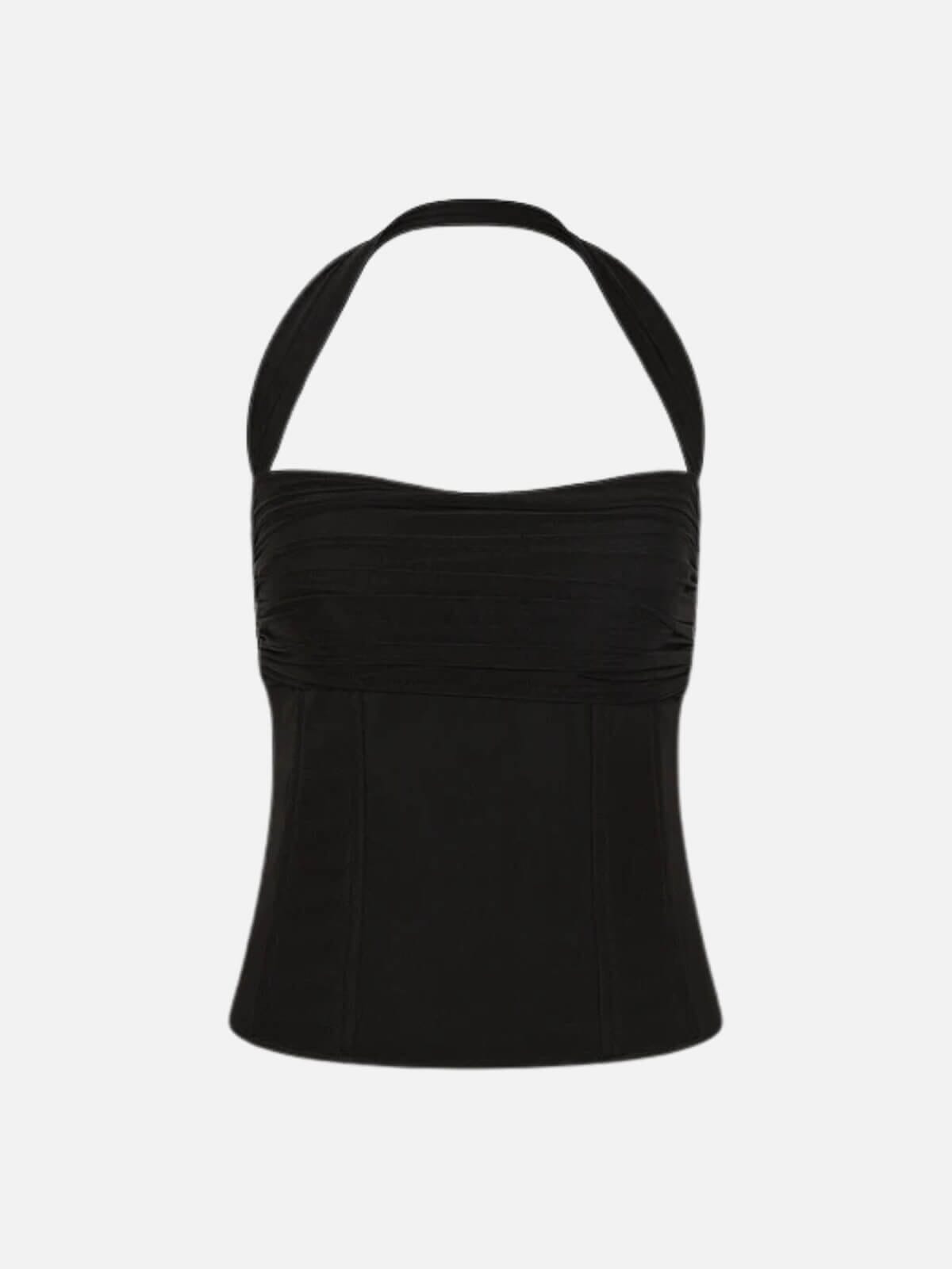 Sylvie Halter Corset Top - Noir Tops Isabelle Quinn 