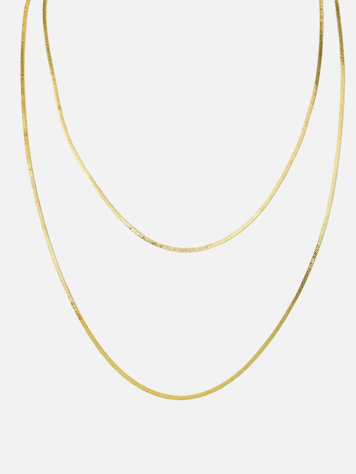 2 Layer Snake Chain Necklace - Gold Necklaces Jolie & Deen 