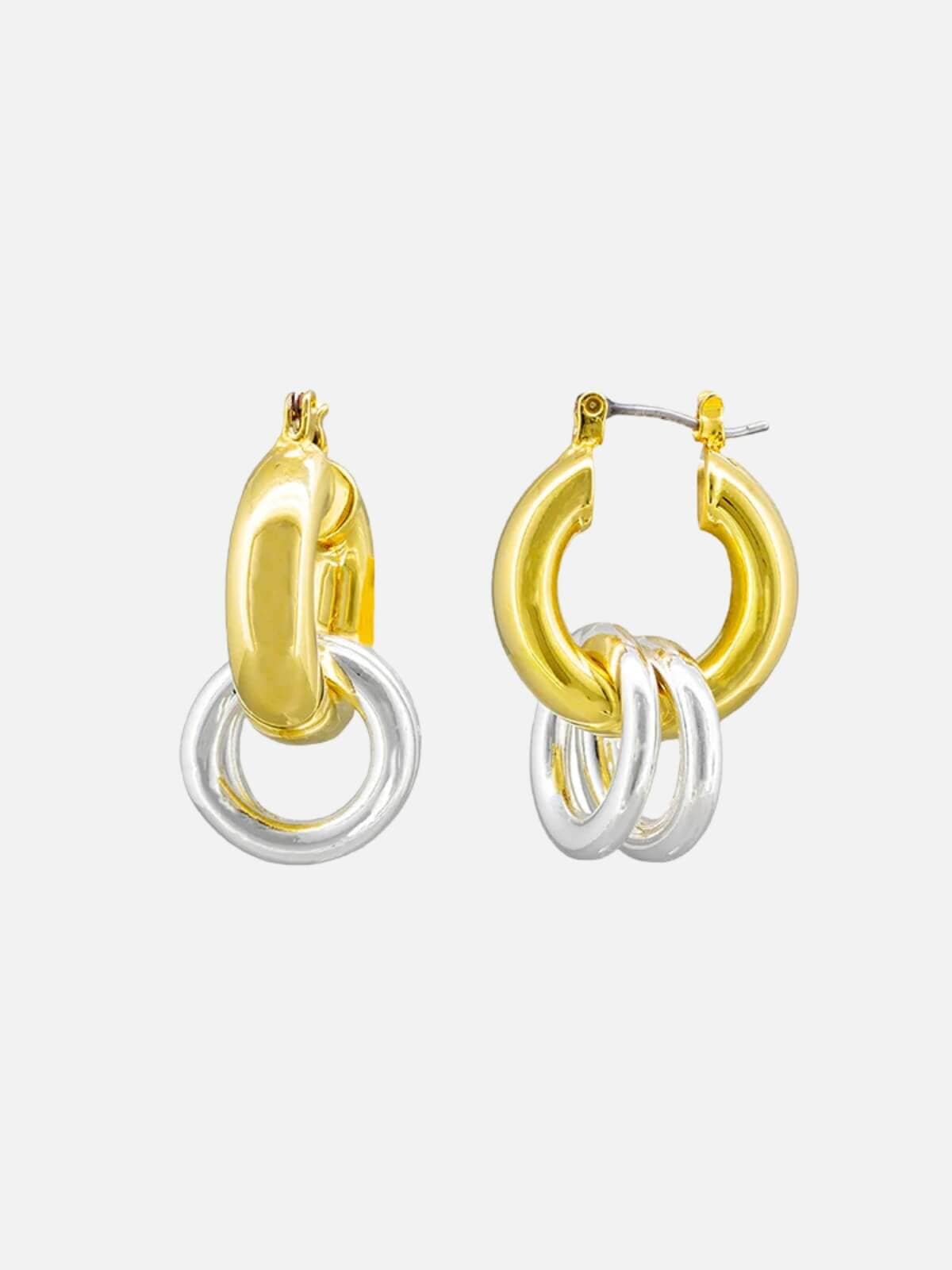 Brida Earrings - Gold + Silver Earrings Jolie & Deen 