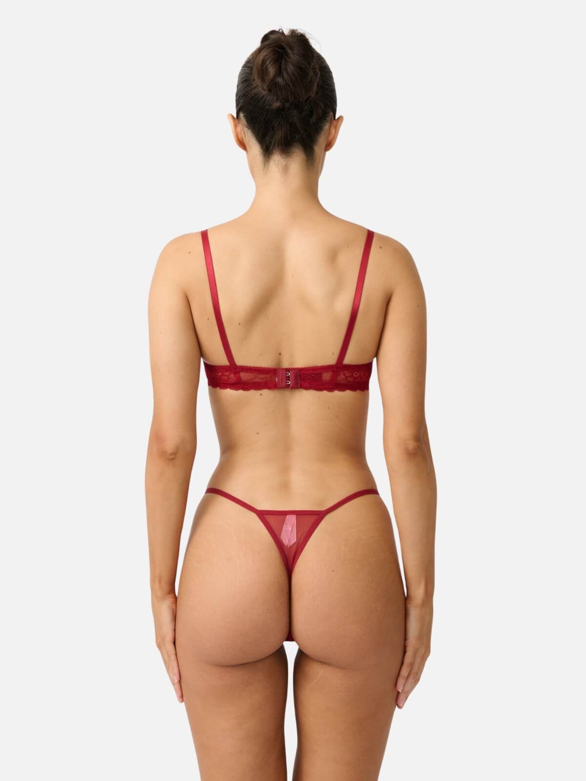 Maverick Underwire Lace Bra - Red