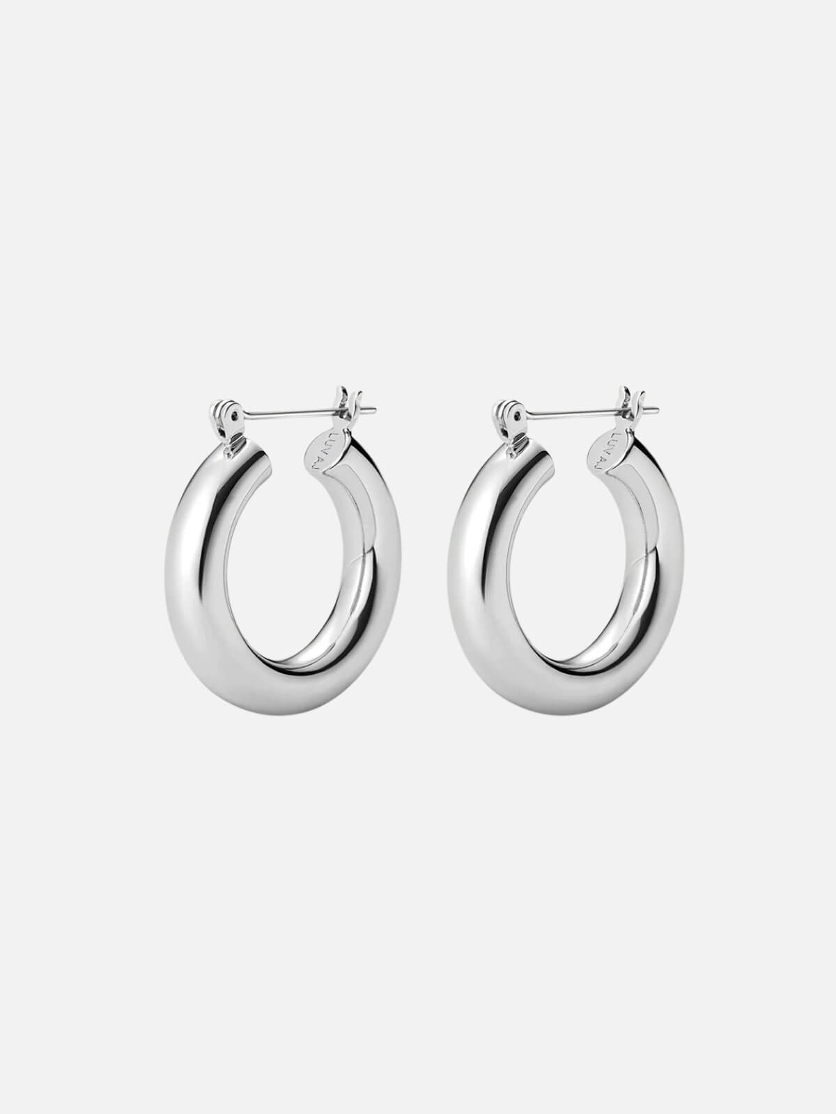 Baby Amalfi Tube Hoops - Silver