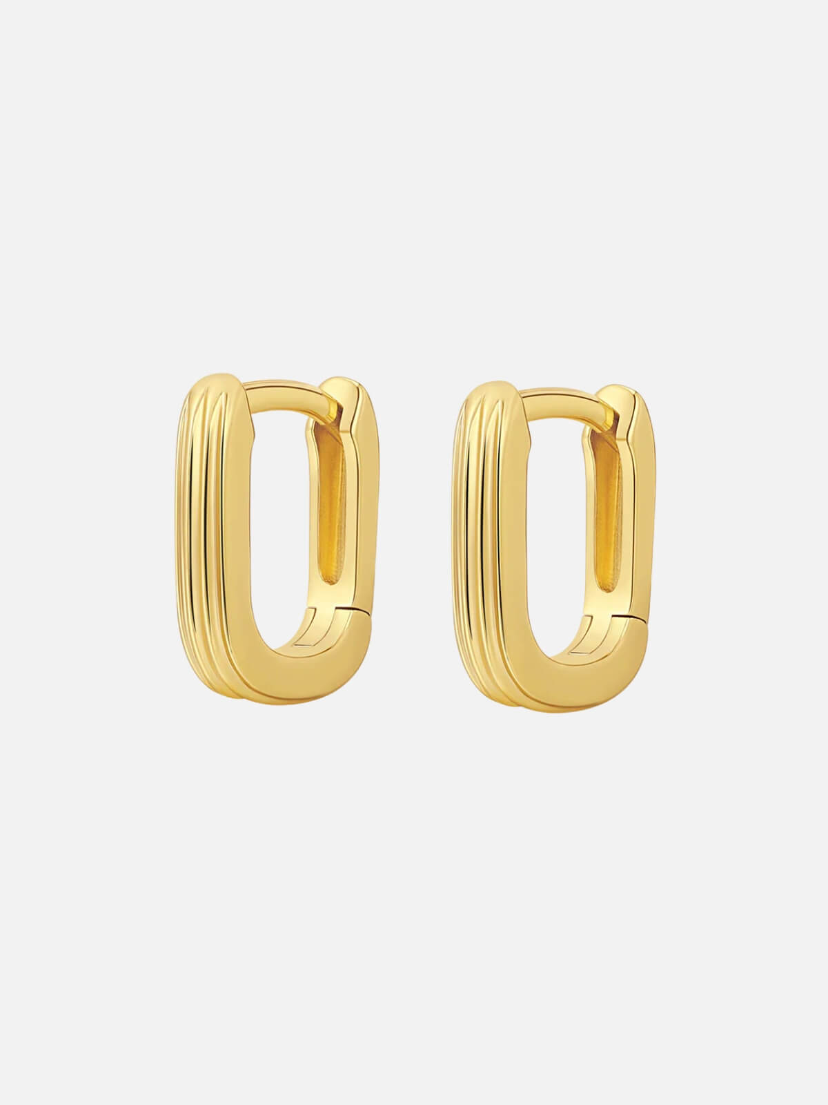 Mini Ridged Chain Link Huggies - Gold