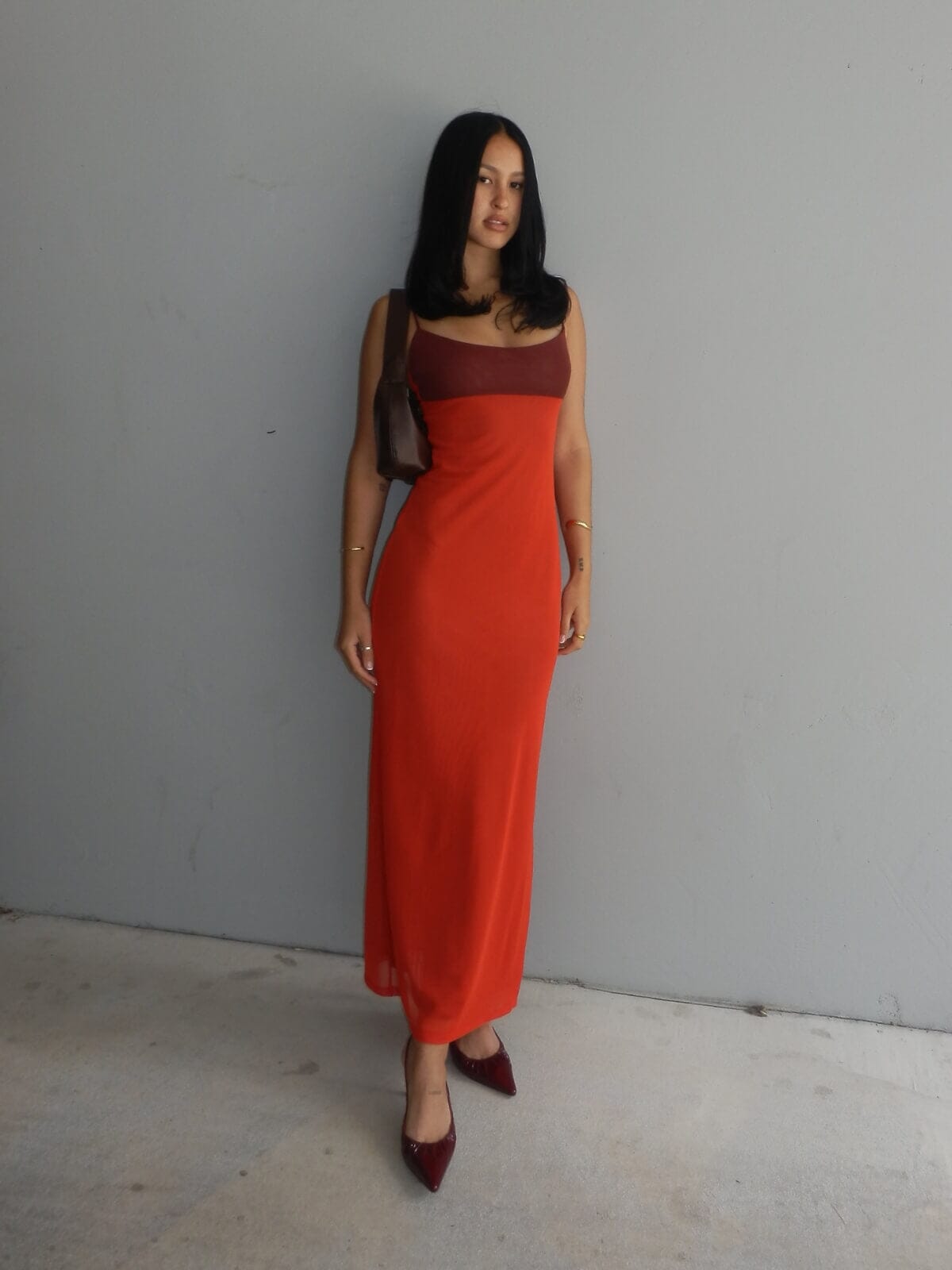 Thais Dress - Red & Plum