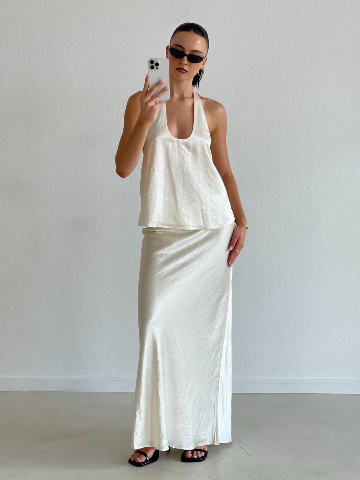 Ana Maxi Skirt - Pearl