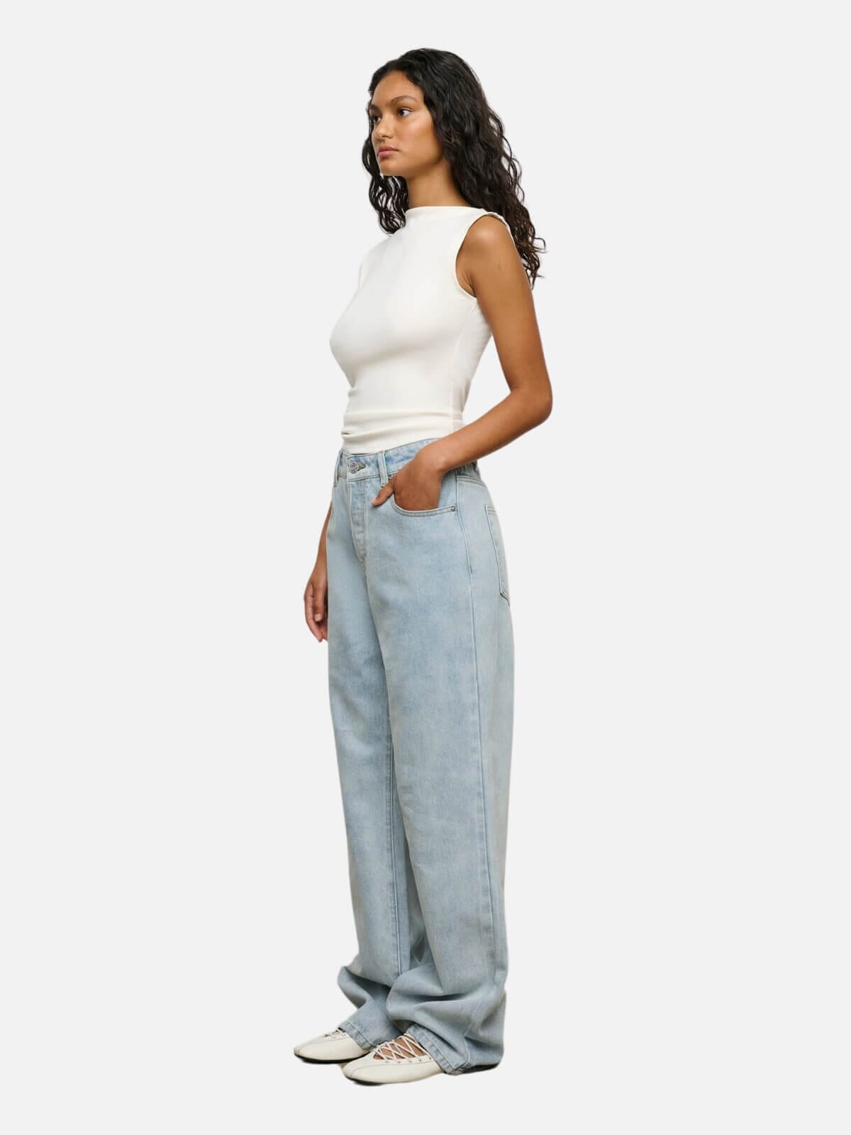 Ciera Asym Top - Chalk Tops One Of Others 