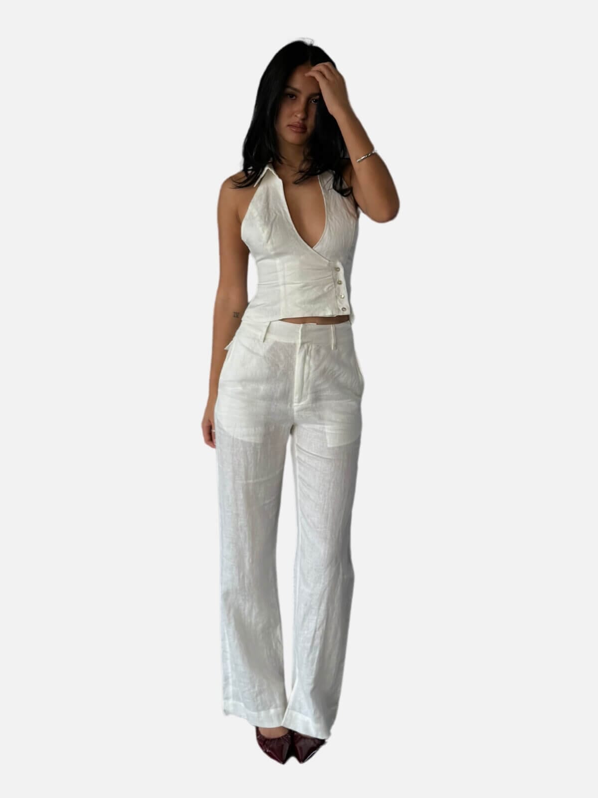 Ownley | Baxter Linen Pant - Ivory | Perlu