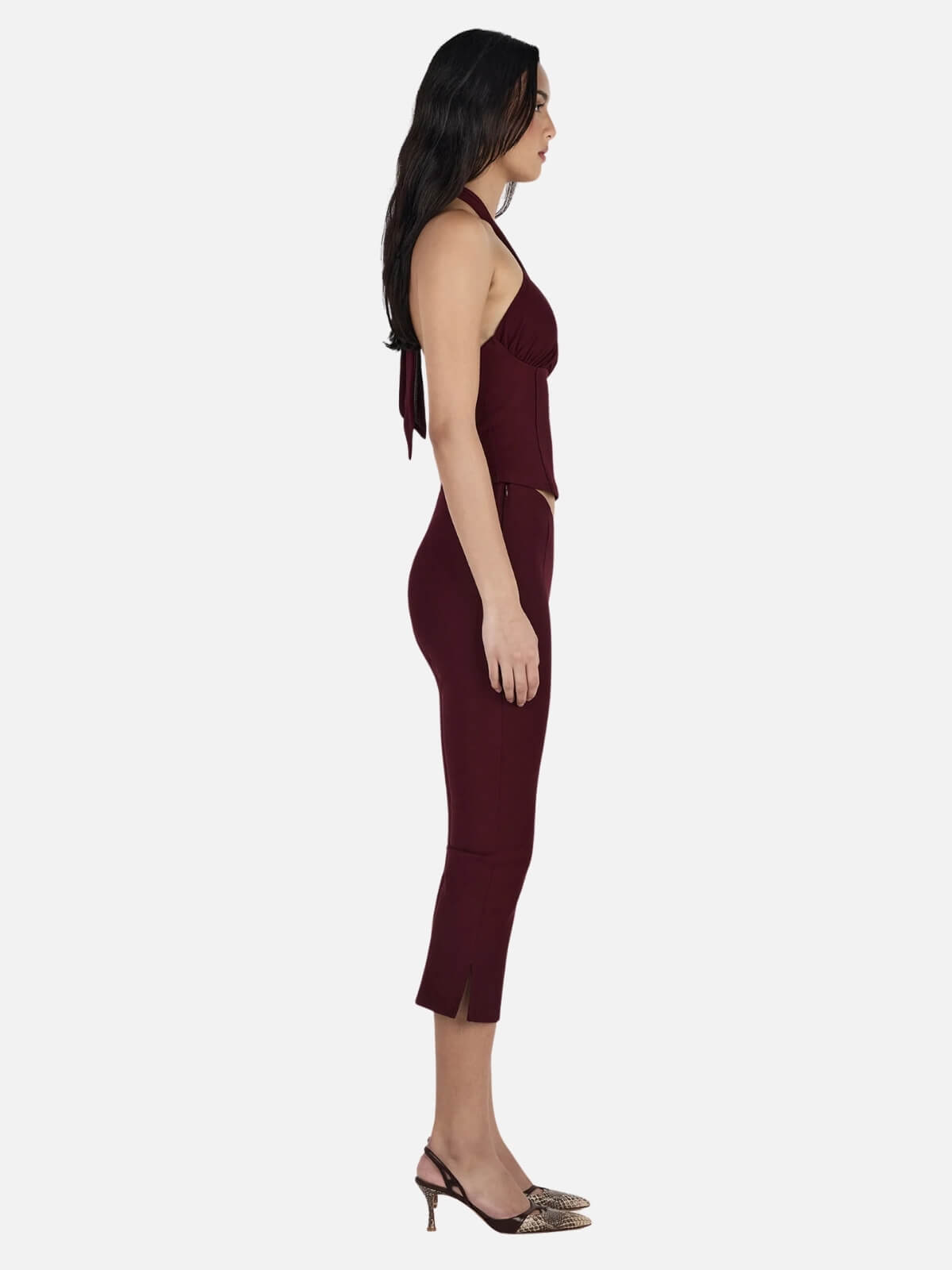 Chelsea Halter Top - Burgundy