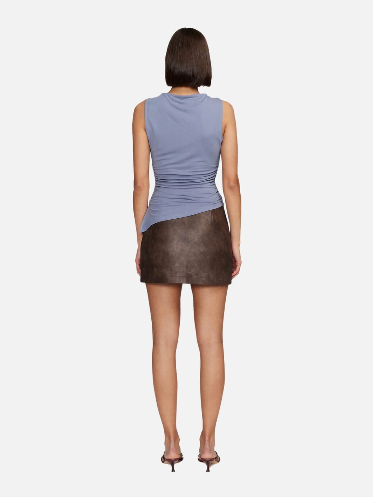 Ownley | Robbie PU Mini Skirt - Chocolate | Perlu