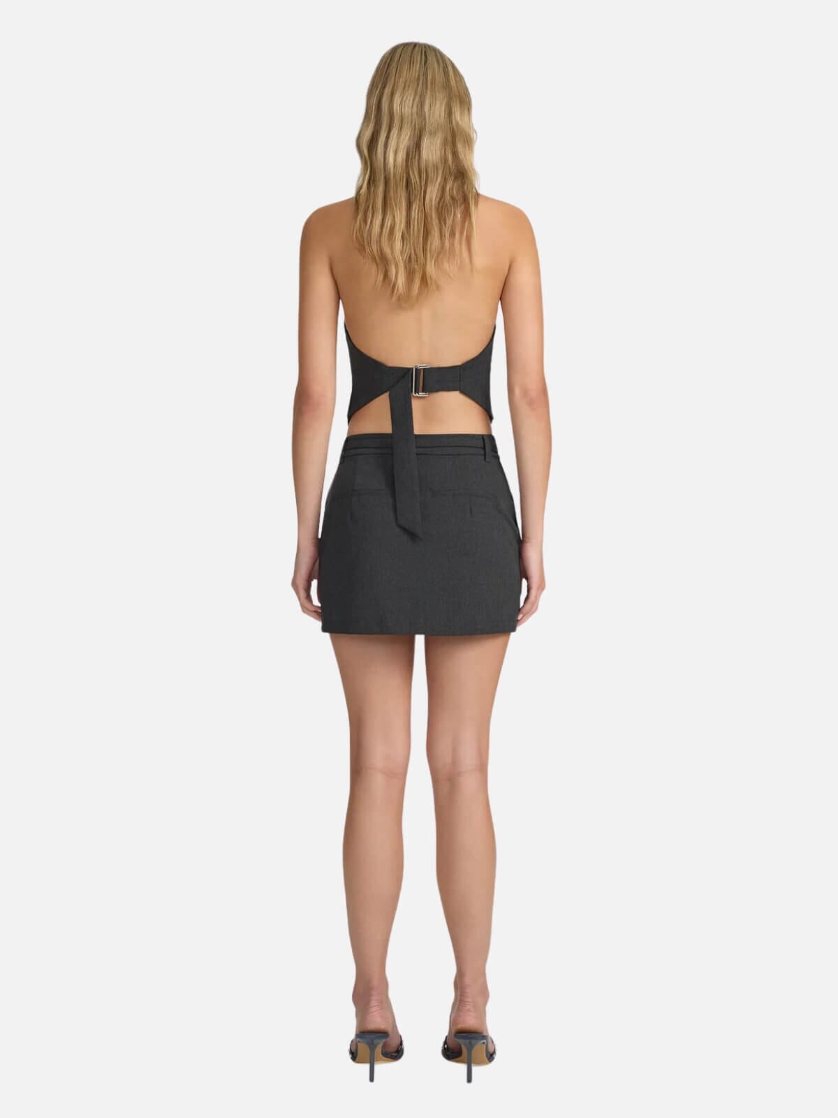 Tosca Backless Halter - Graphite Tops Ownley 