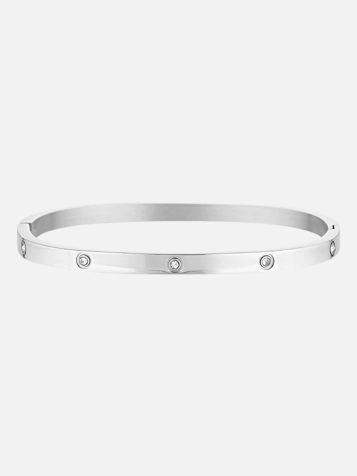 Porter | Dylan Bangle Silver - Celestial Clear | Perlu