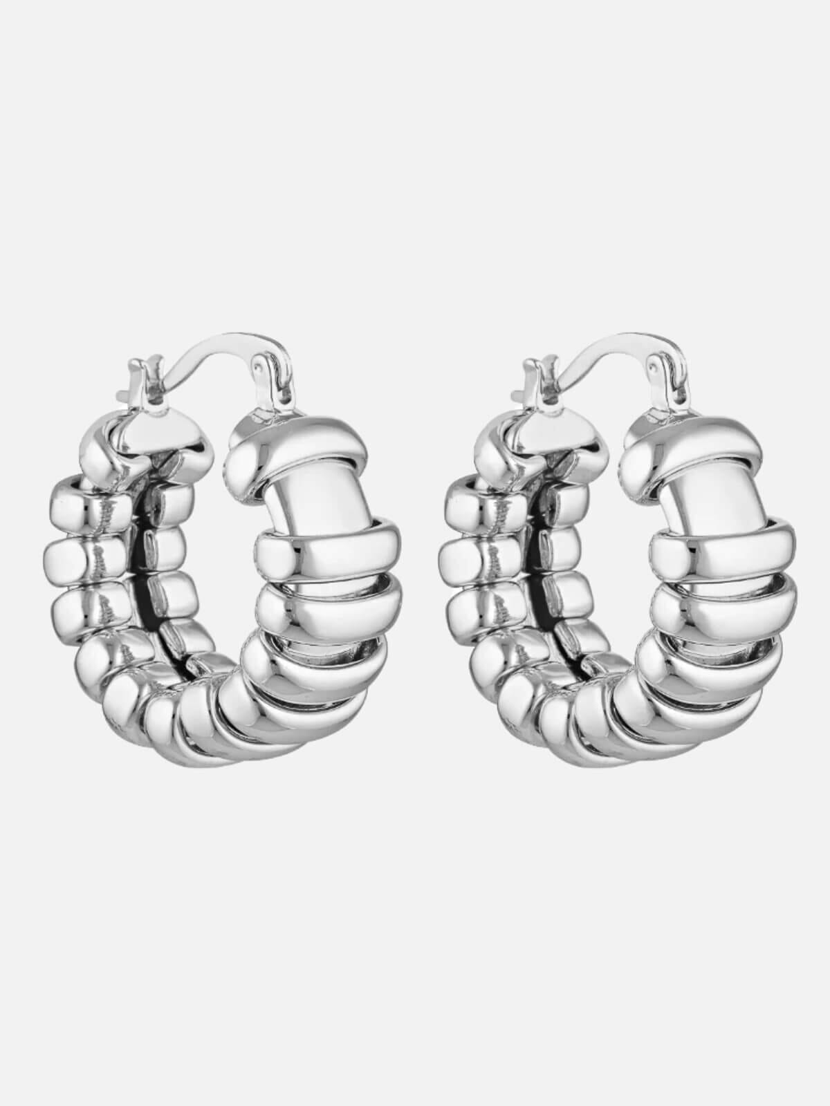 Porter | Turtle Hoops - Silver | Perlu