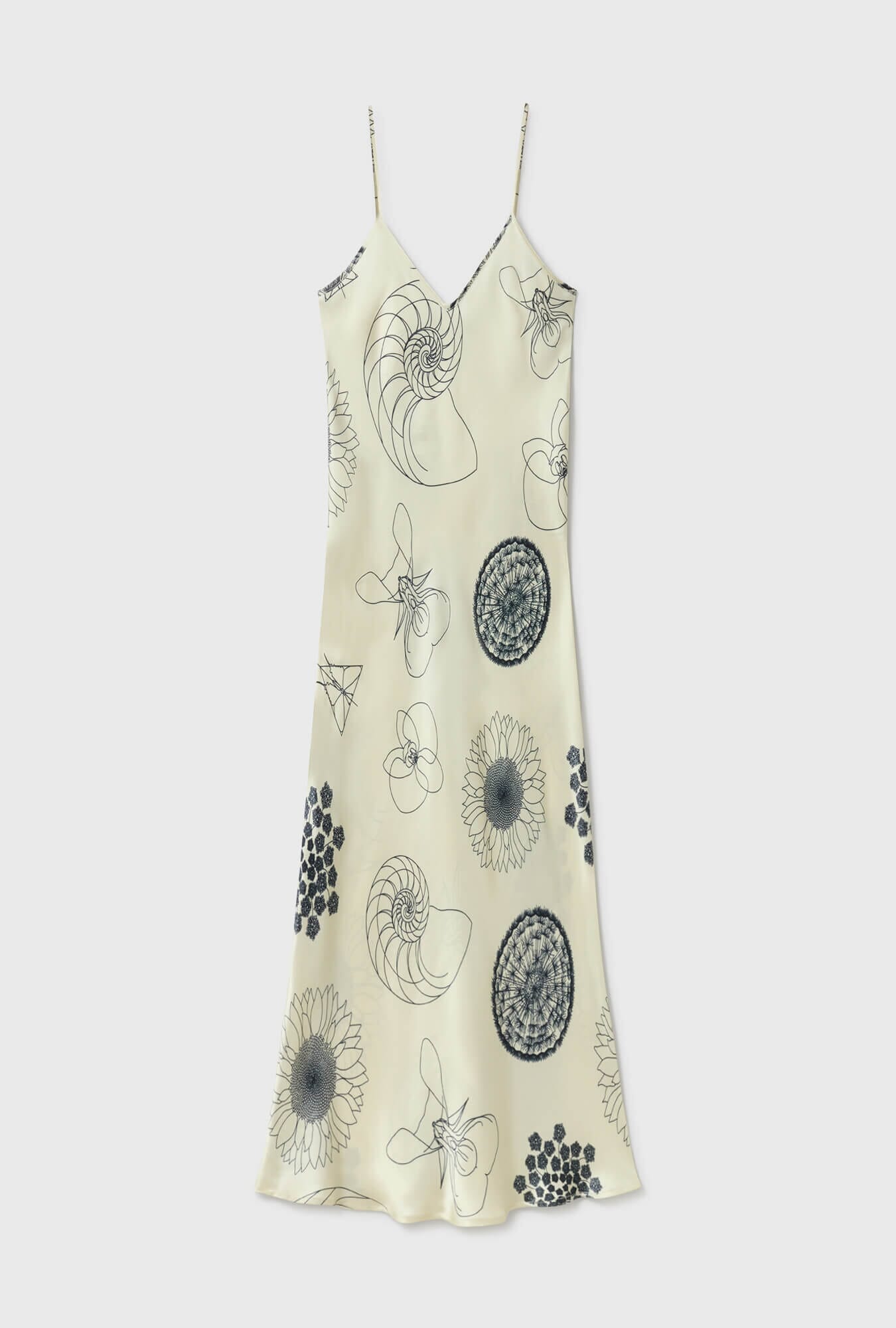 Silk Laundry | 90s Slip Dress Fibonacci - Off-White | Perlu