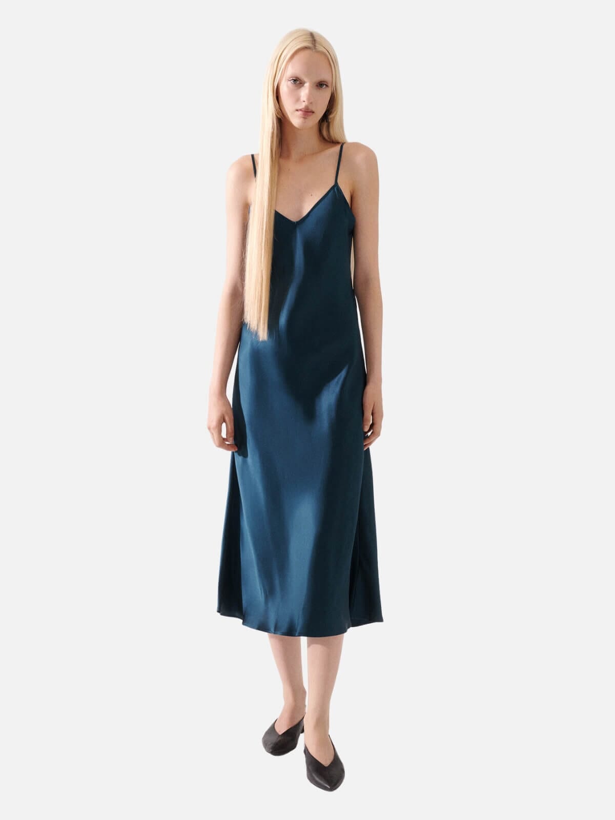 Silk Laundry | 90's Slip Dress - Teal | Perlu