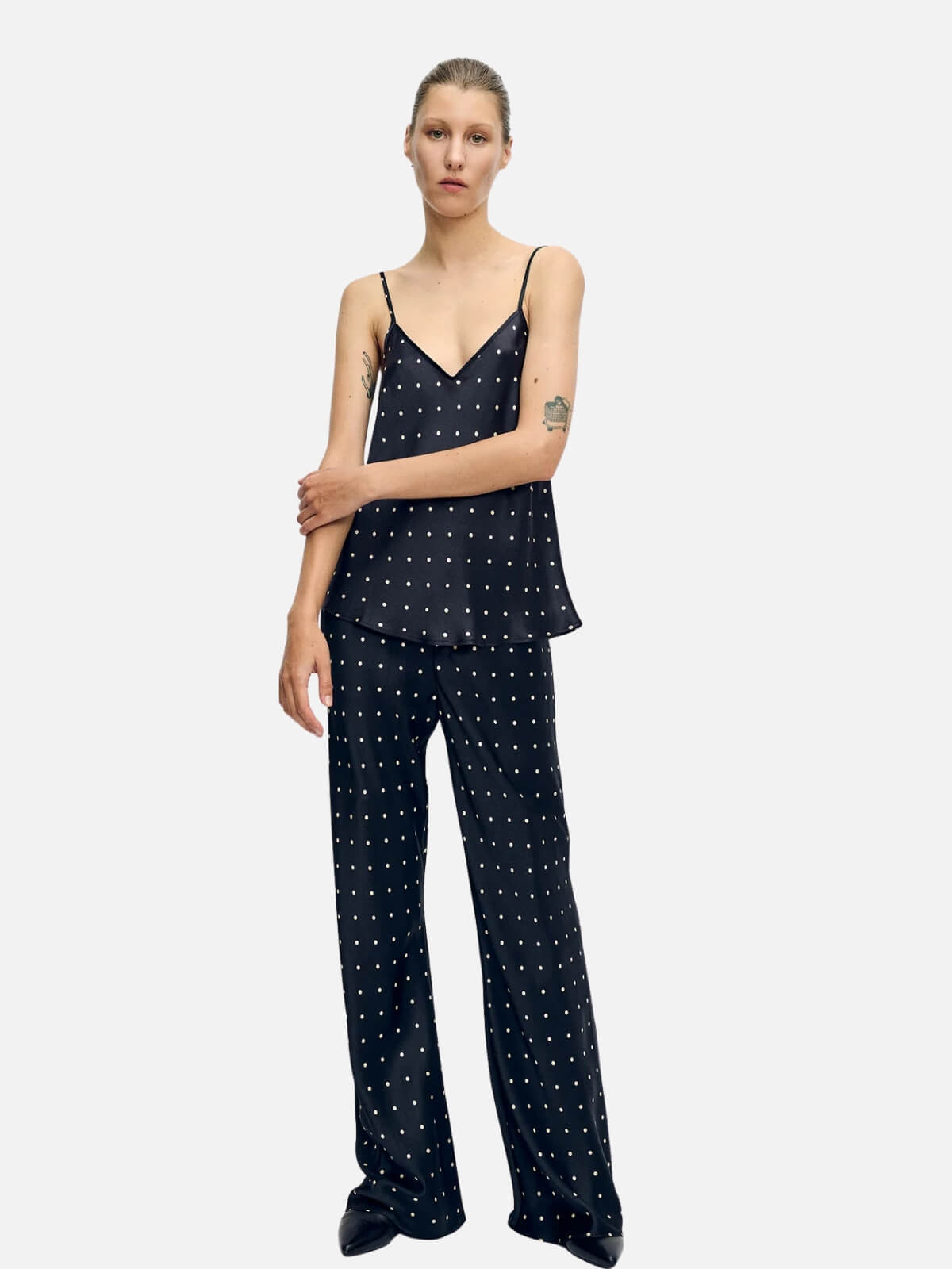 Bias Cut Pants Small Polka Dot