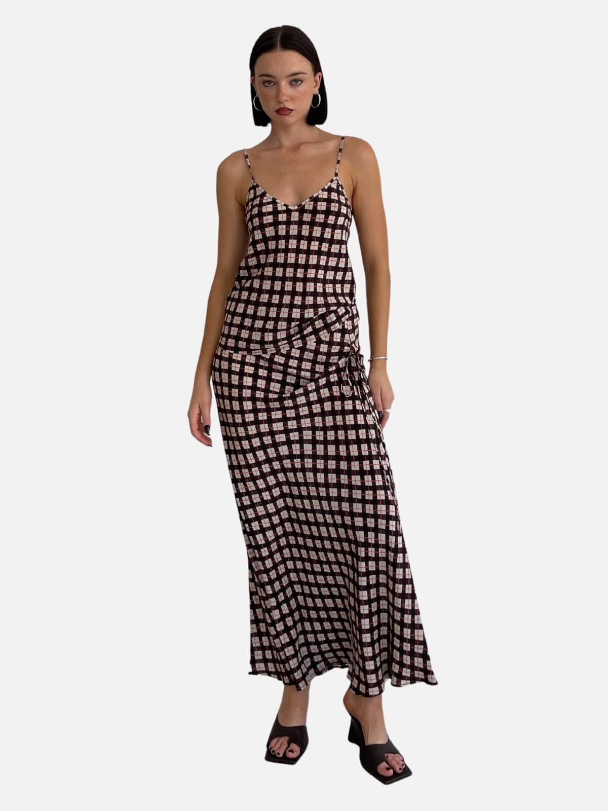 CDC Long Bias Cut Skirt - Luna Gingham