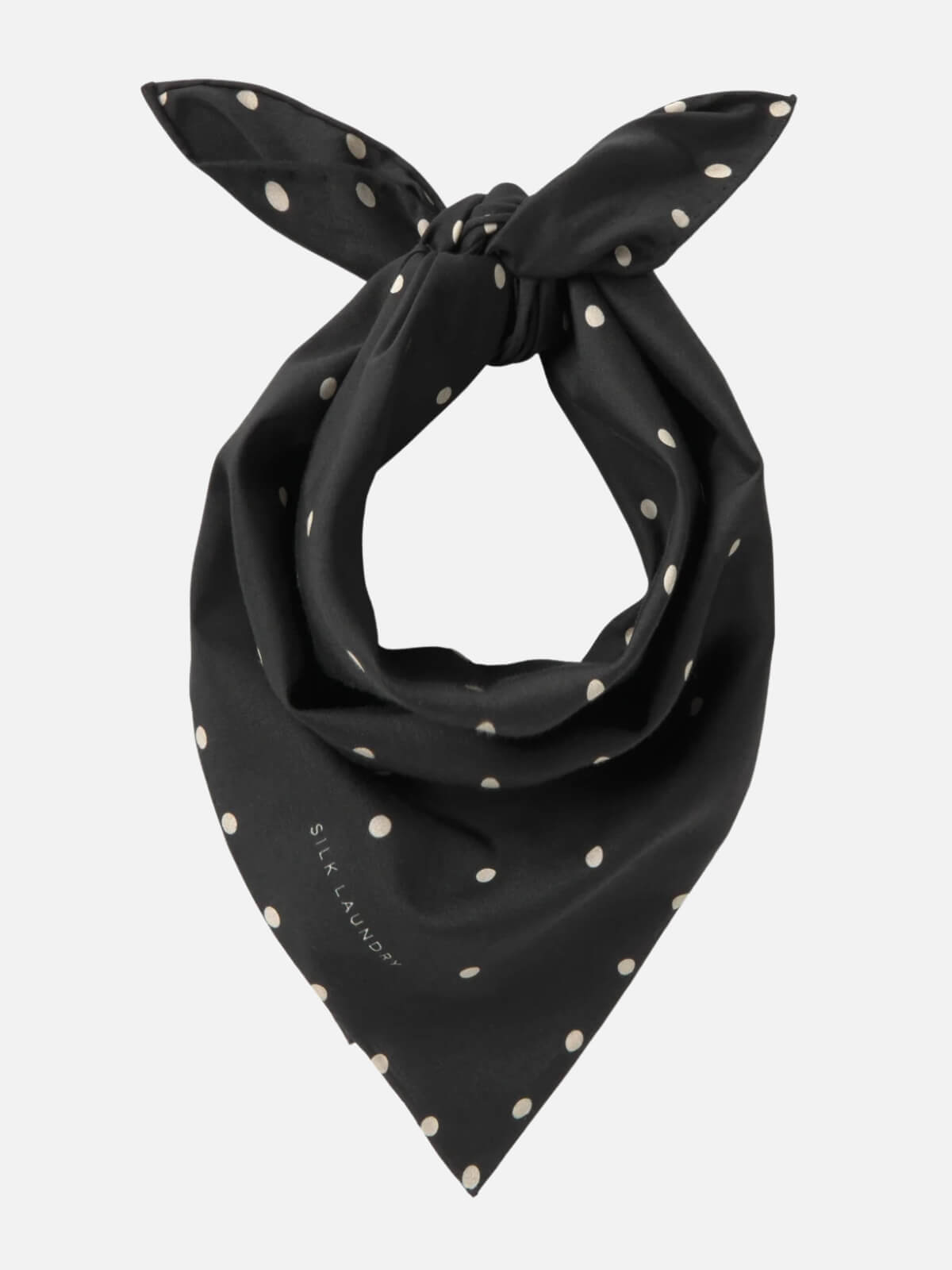 Cotton Silk Scarf Small Polka Dot
