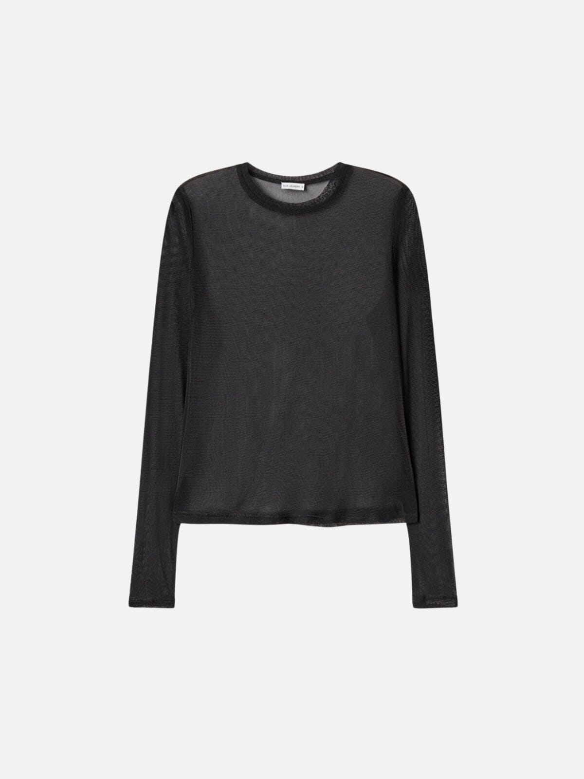 Silk Laundry | Mesh Long Sleeve Top - Black | Perlu