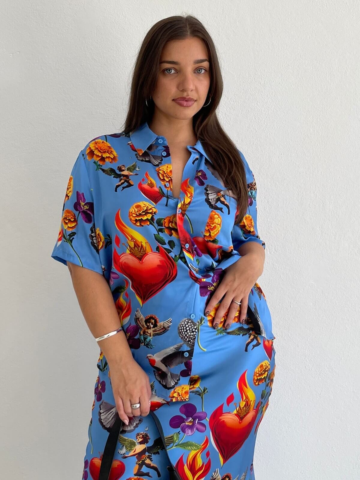 Short Sleeve Boyfriend Shirt - Dearly Beloved Mirage Shirts Silk Laundry 